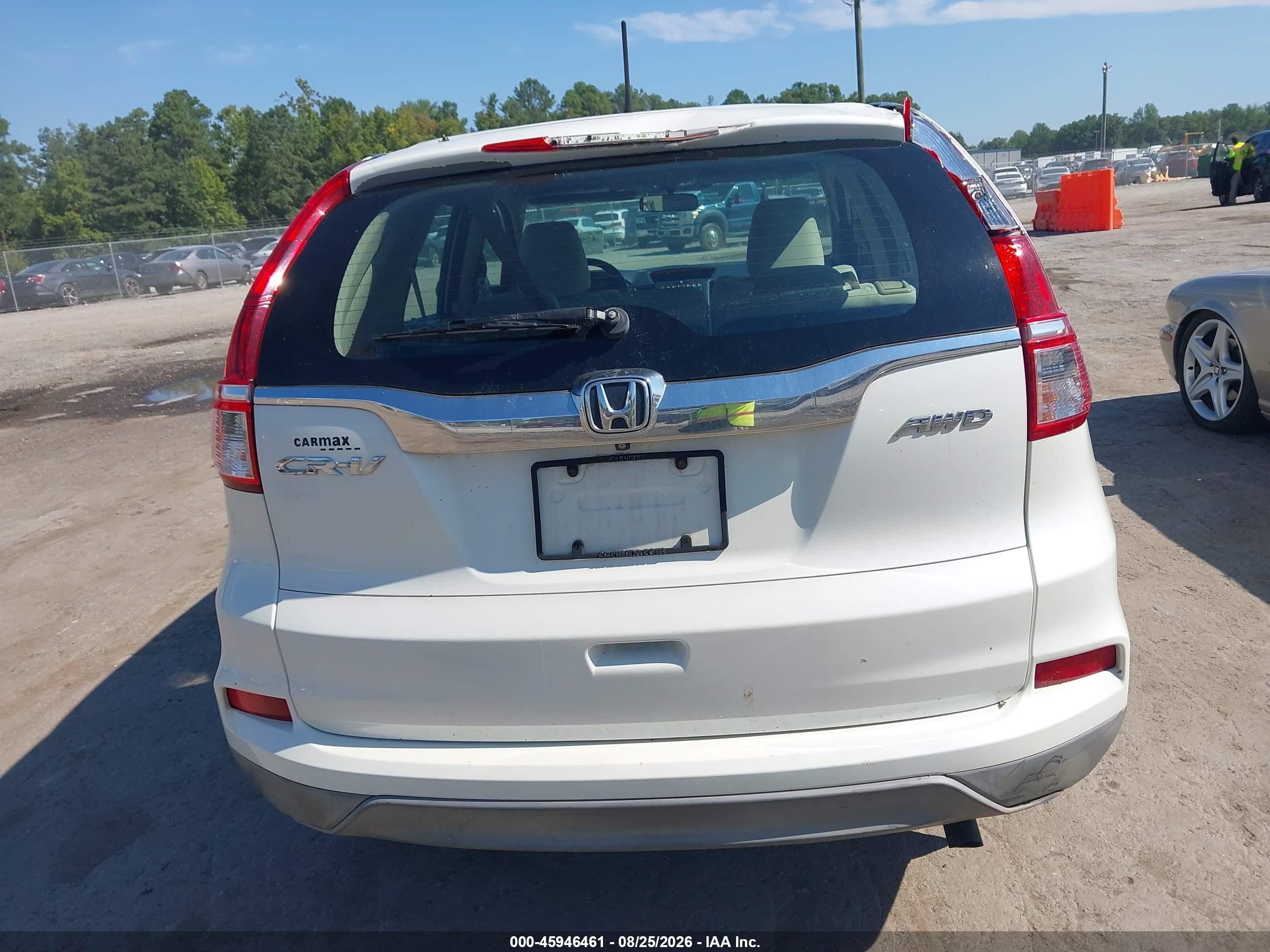 2015 Honda Cr-v Lx White vin: 5J6RM4H33FL095267