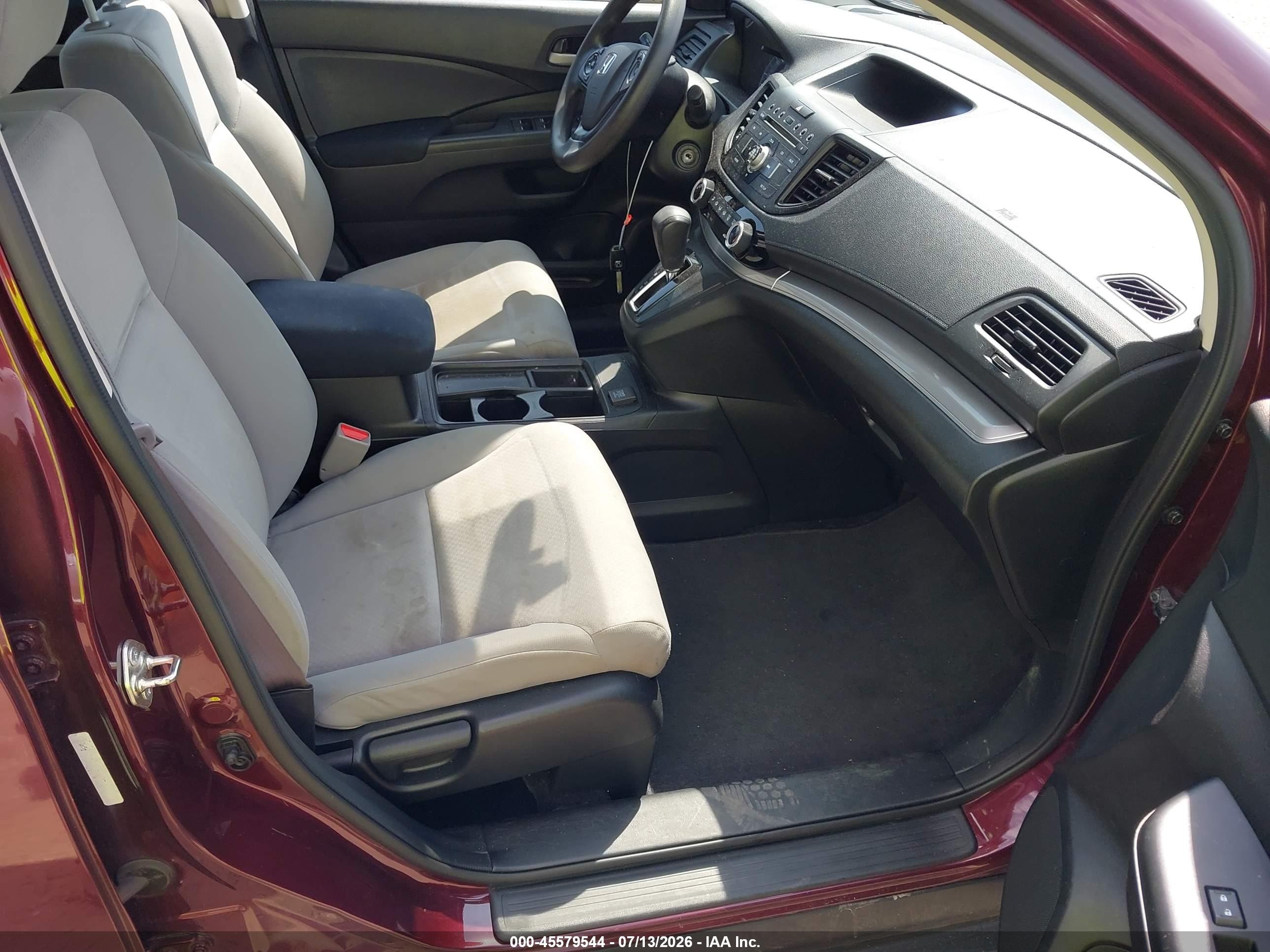 2015 Honda Cr-v Lx Maroon vin: 5J6RM4H33FL112231