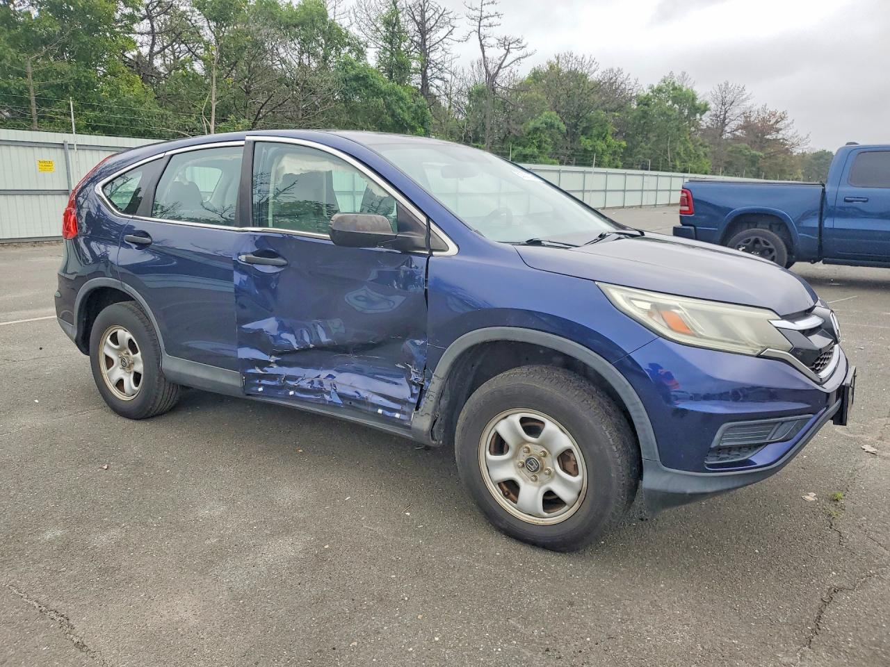 2015 Honda Cr-v Lx Blue vin: 5J6RM4H33FL113217
