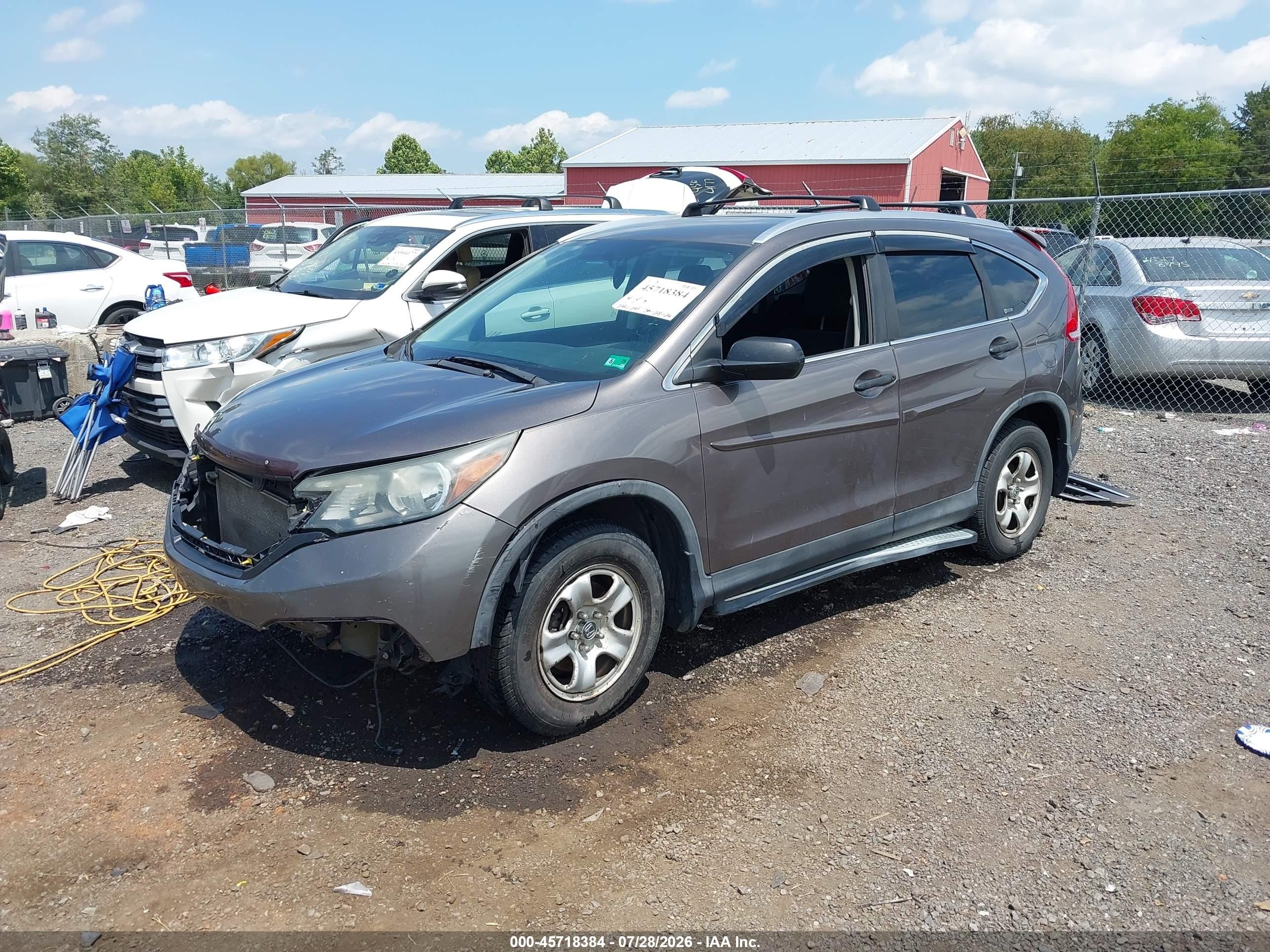 2012 Honda Cr-v Lx Gray vin: 5J6RM4H34CL049054