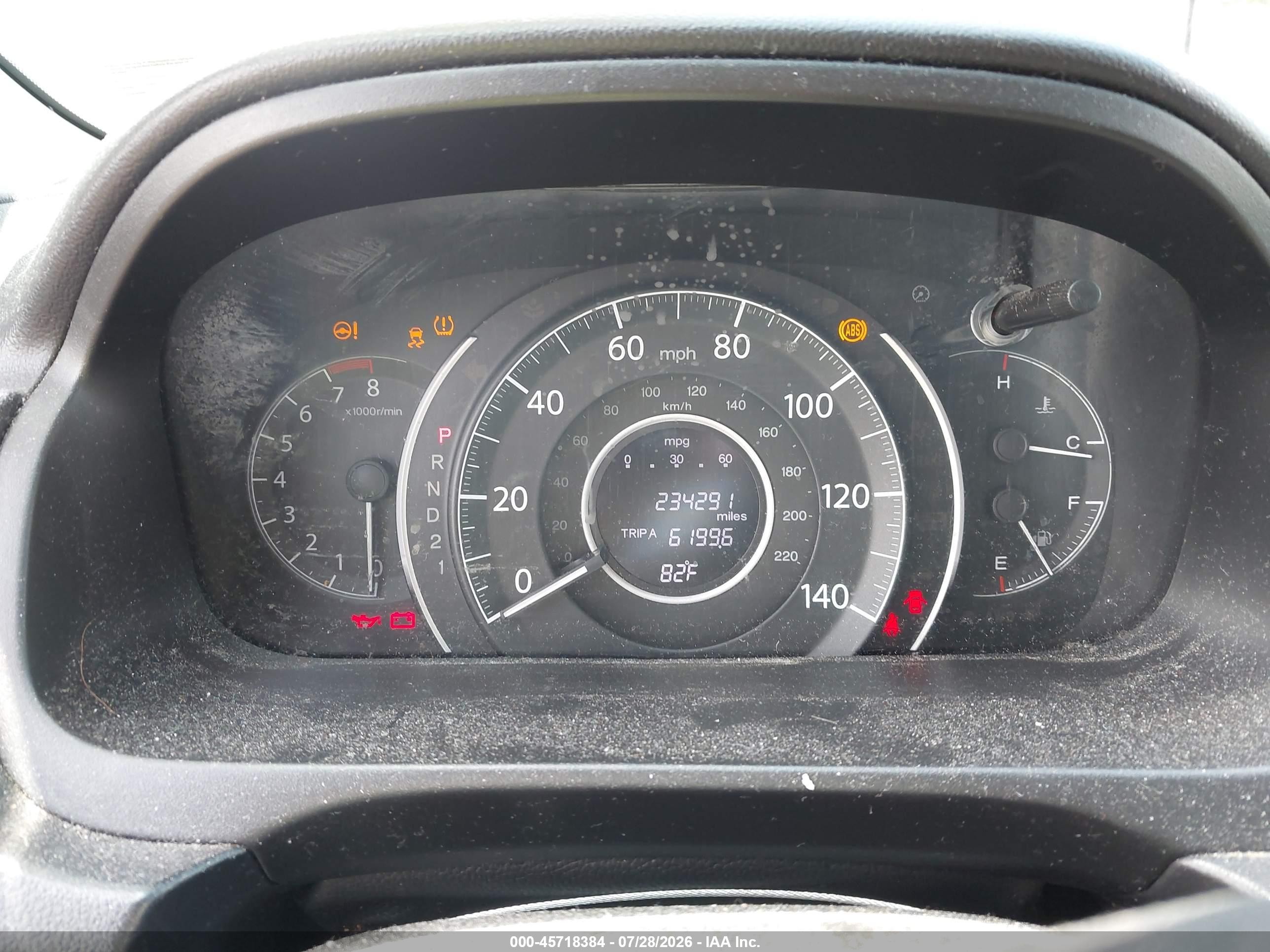 2012 Honda Cr-v Lx Gray vin: 5J6RM4H34CL049054