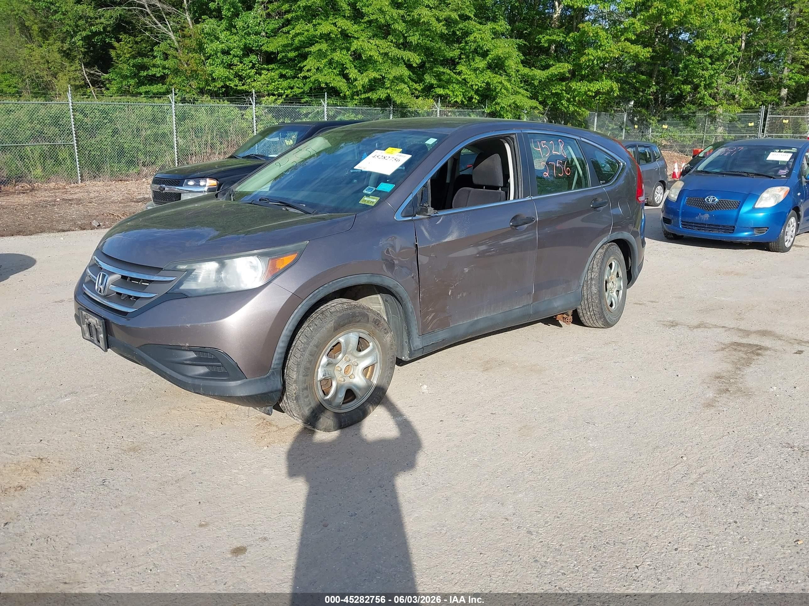 2012 Honda Cr-v Lx Gray vin: 5J6RM4H34CL079347
