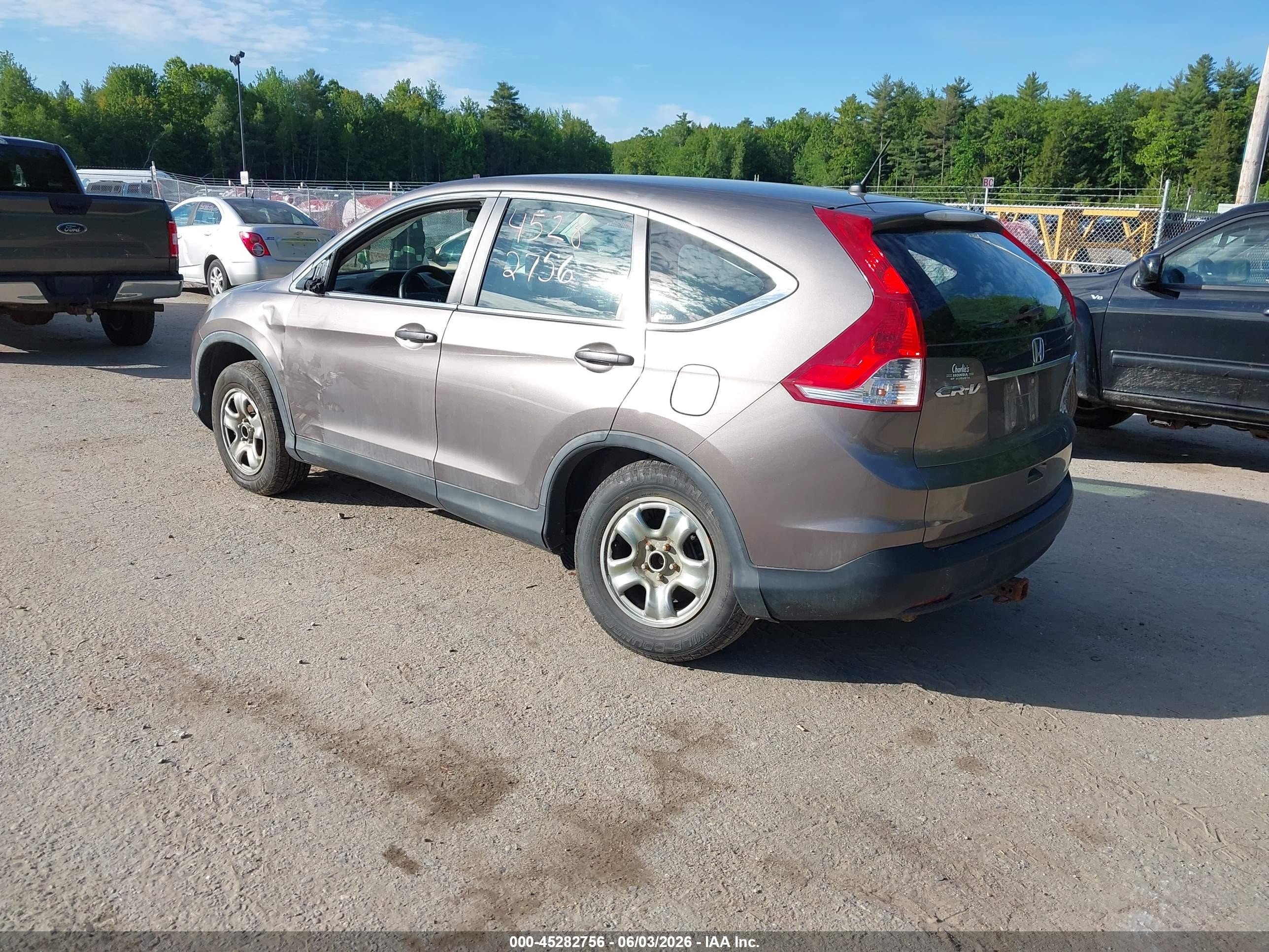 2012 Honda Cr-v Lx Gray vin: 5J6RM4H34CL079347