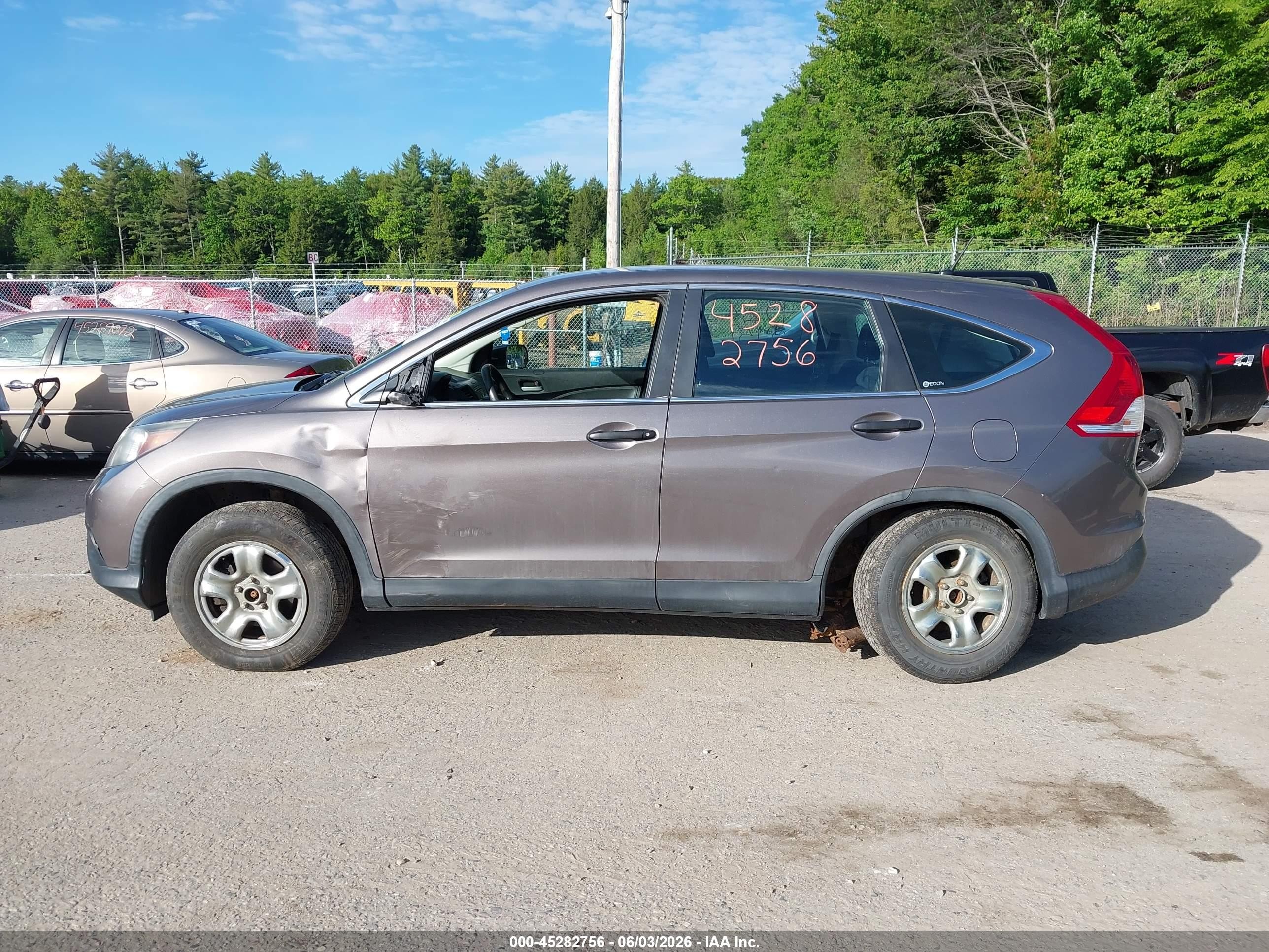 2012 Honda Cr-v Lx Gray vin: 5J6RM4H34CL079347