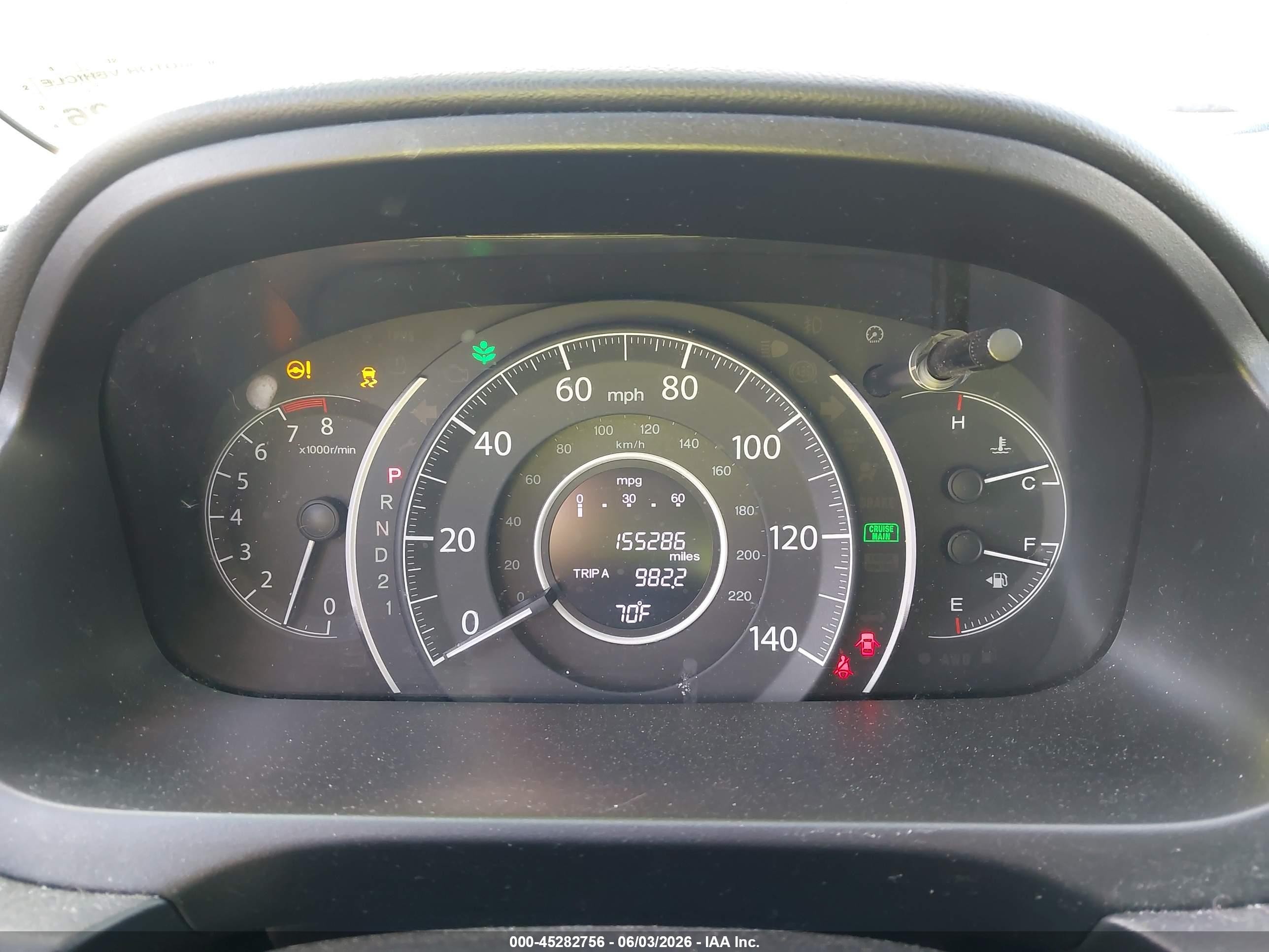 2012 Honda Cr-v Lx Gray vin: 5J6RM4H34CL079347