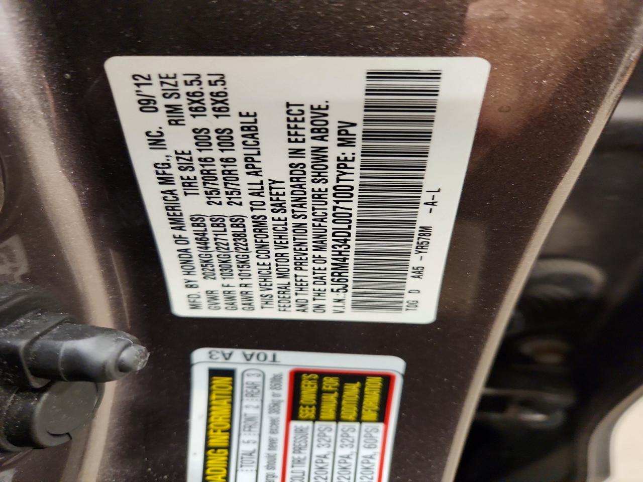 2013 Honda Cr-v Lx Brown vin: 5J6RM4H34DL007100