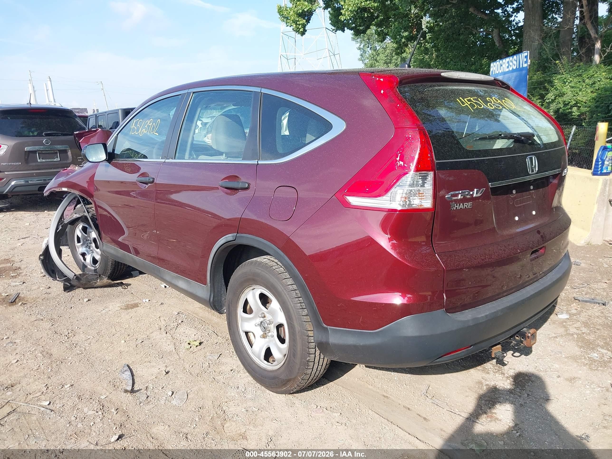 2013 Honda Cr-v Lx Бордовый vin: 5J6RM4H34DL028349