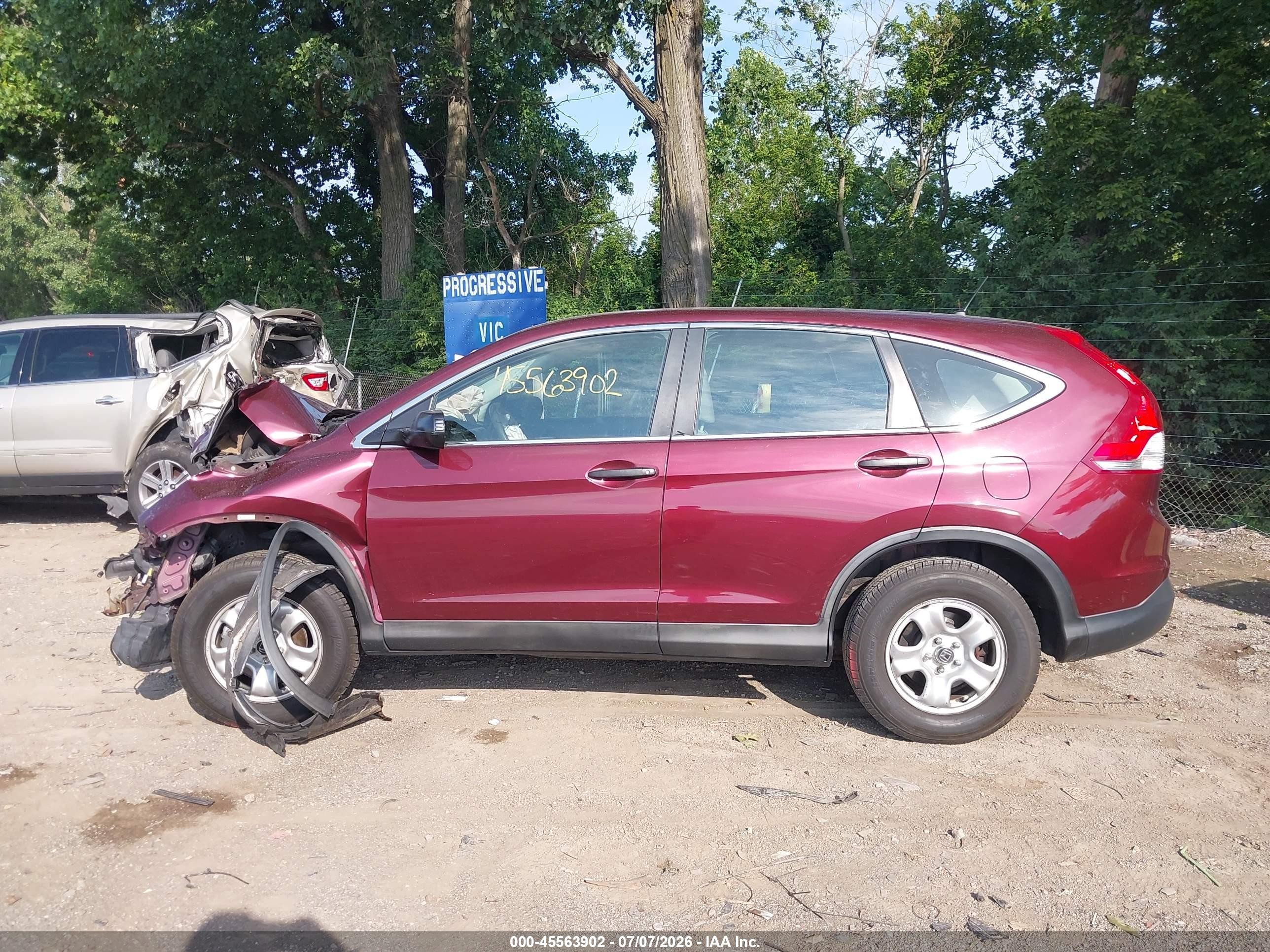 2013 Honda Cr-v Lx Бордовый vin: 5J6RM4H34DL028349