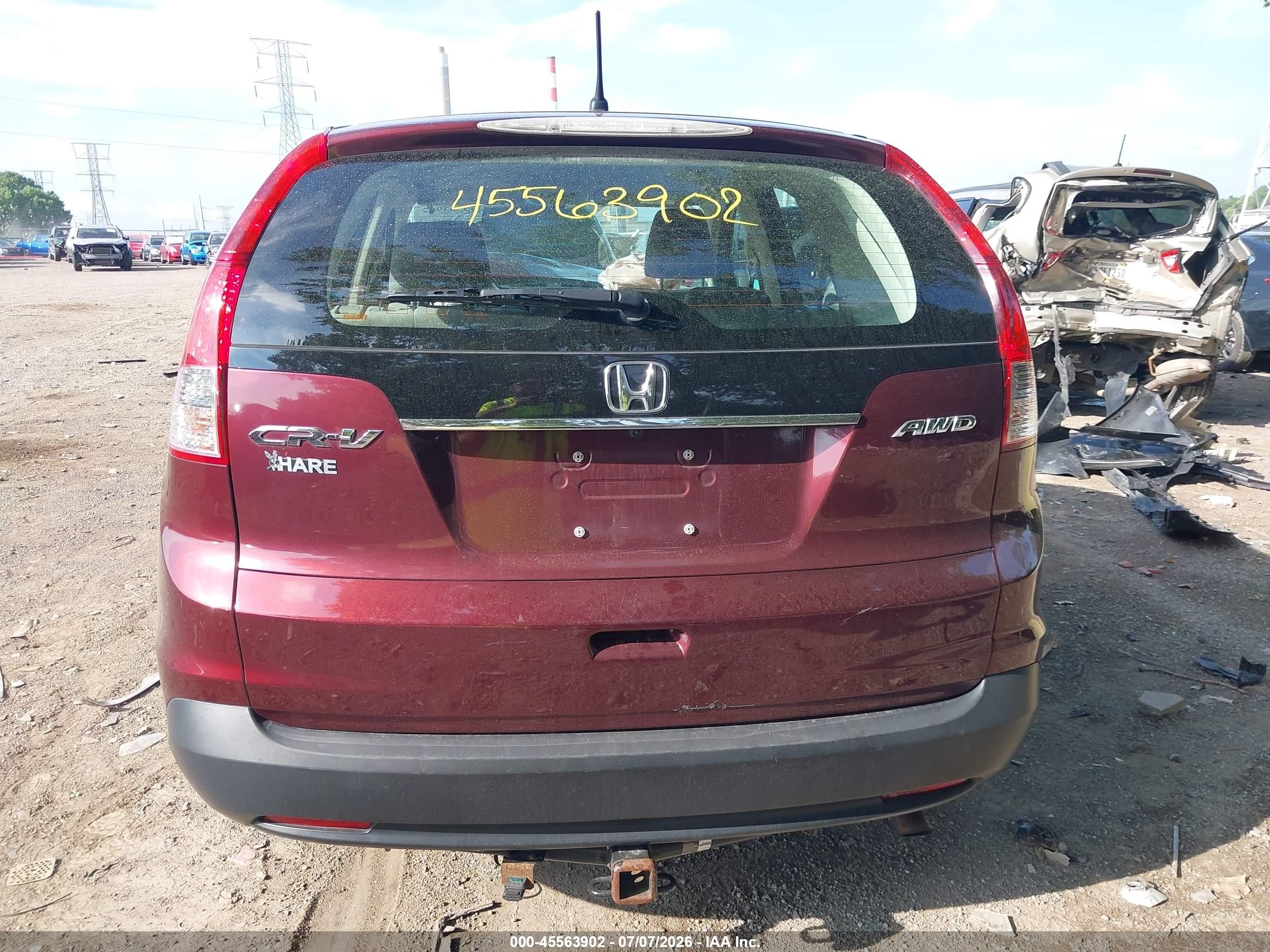 2013 Honda Cr-v Lx Бордовый vin: 5J6RM4H34DL028349