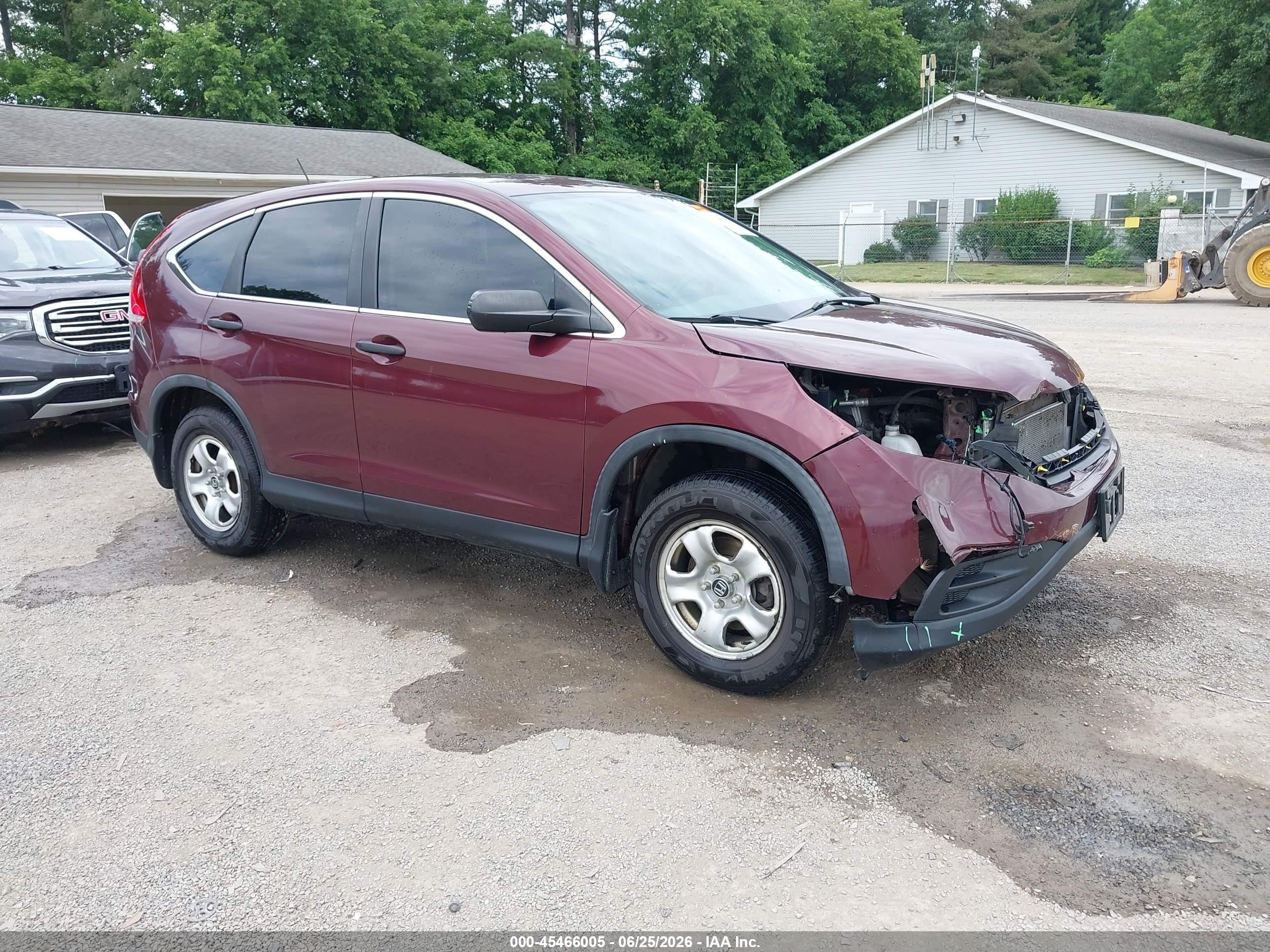 2014 Honda Cr-v Lx Burgundy vin: 5J6RM4H34EL001640