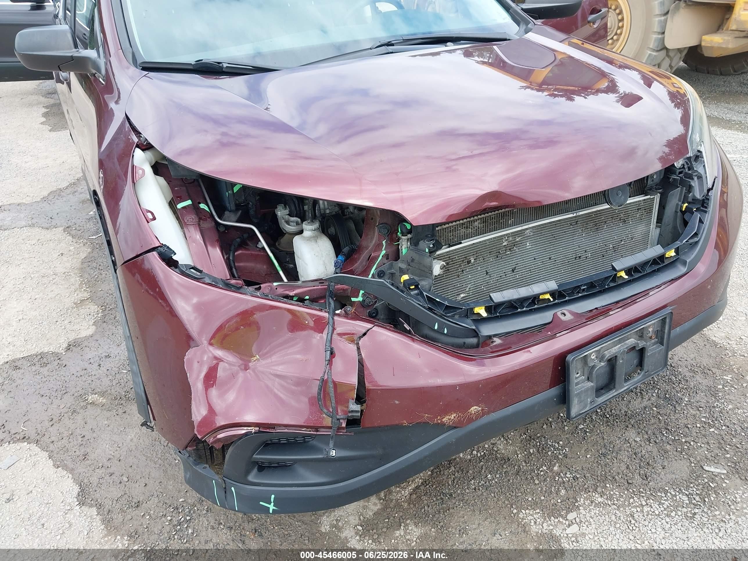 2014 Honda Cr-v Lx Burgundy vin: 5J6RM4H34EL001640