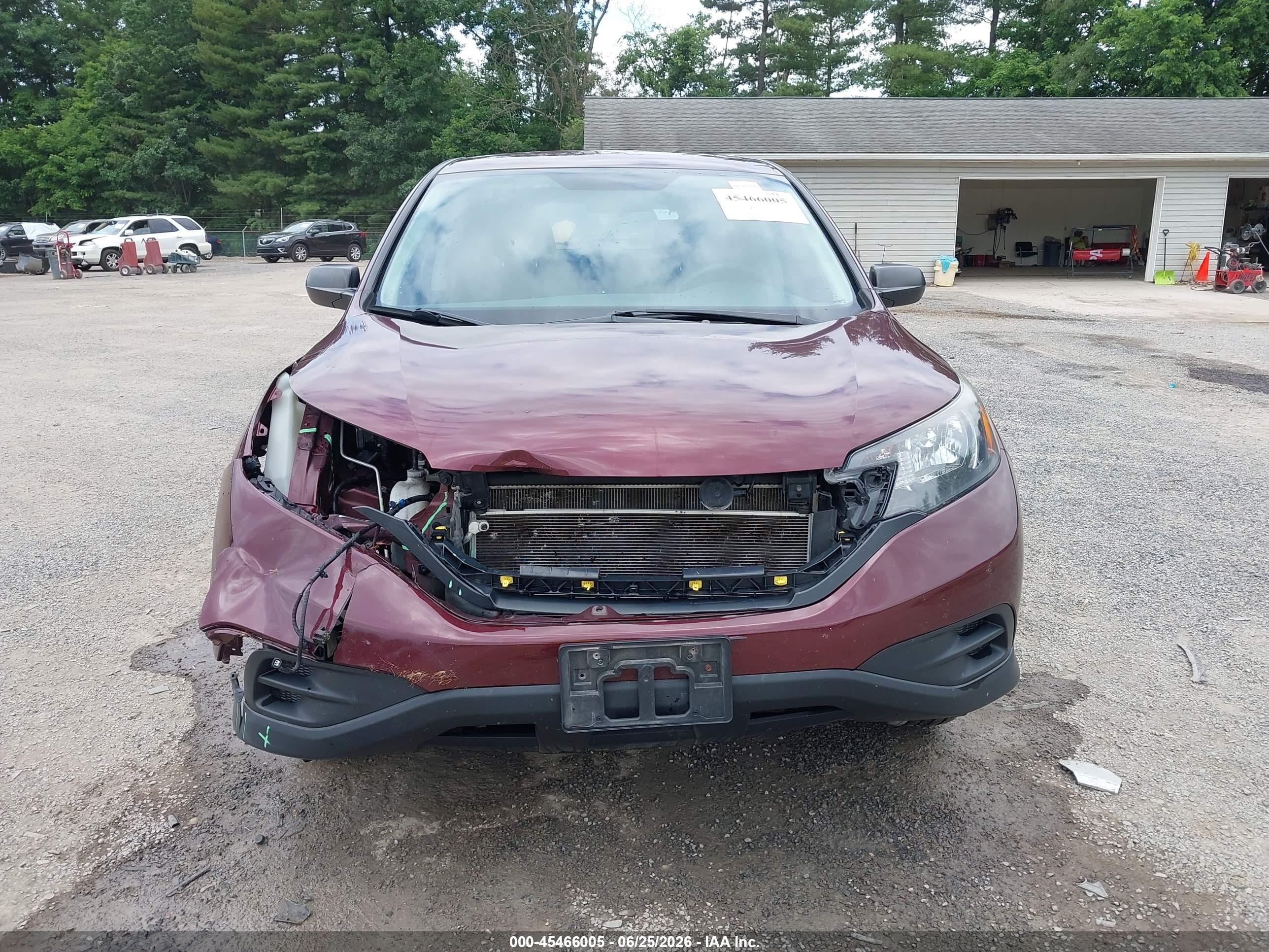2014 Honda Cr-v Lx Burgundy vin: 5J6RM4H34EL001640