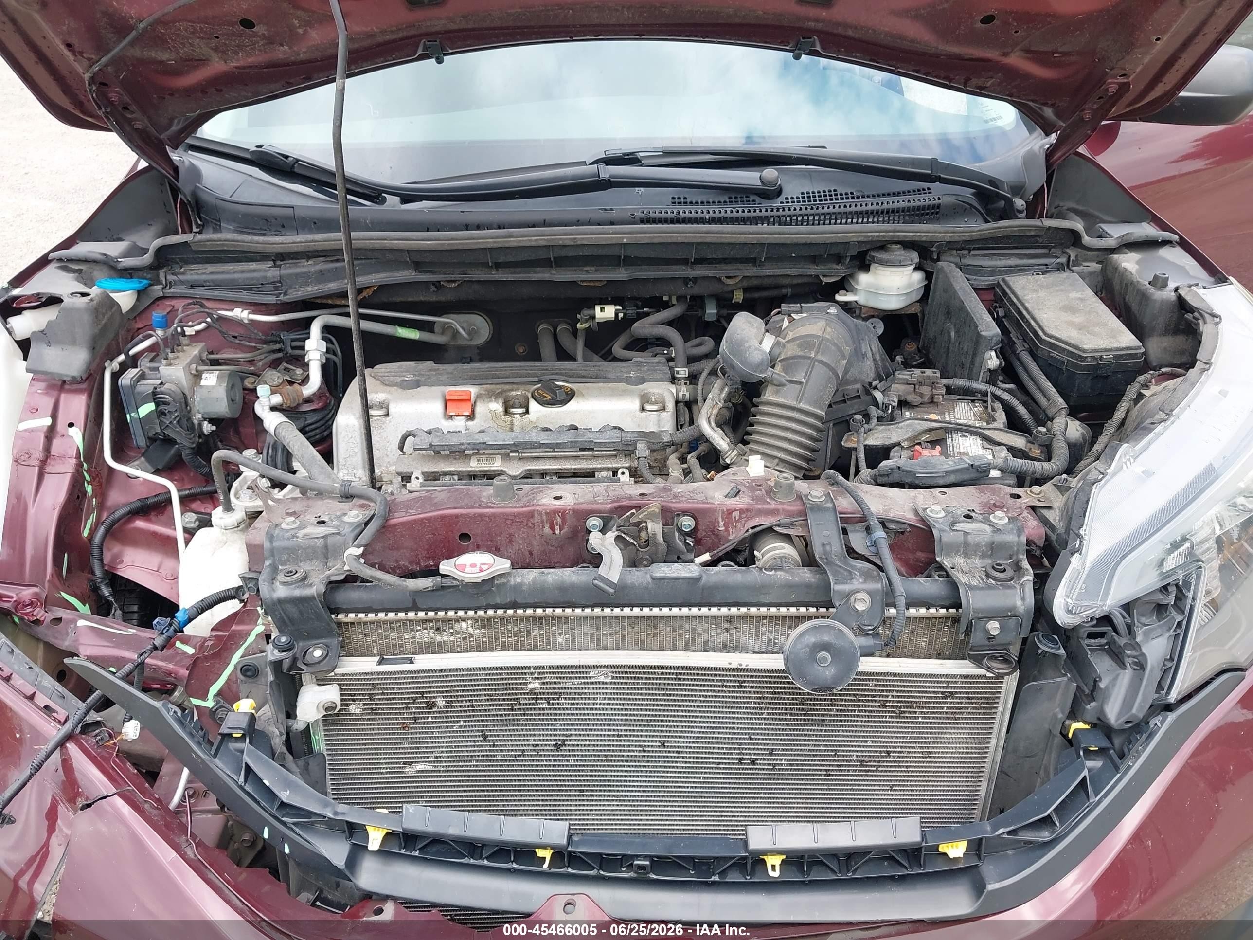 2014 Honda Cr-v Lx Burgundy vin: 5J6RM4H34EL001640