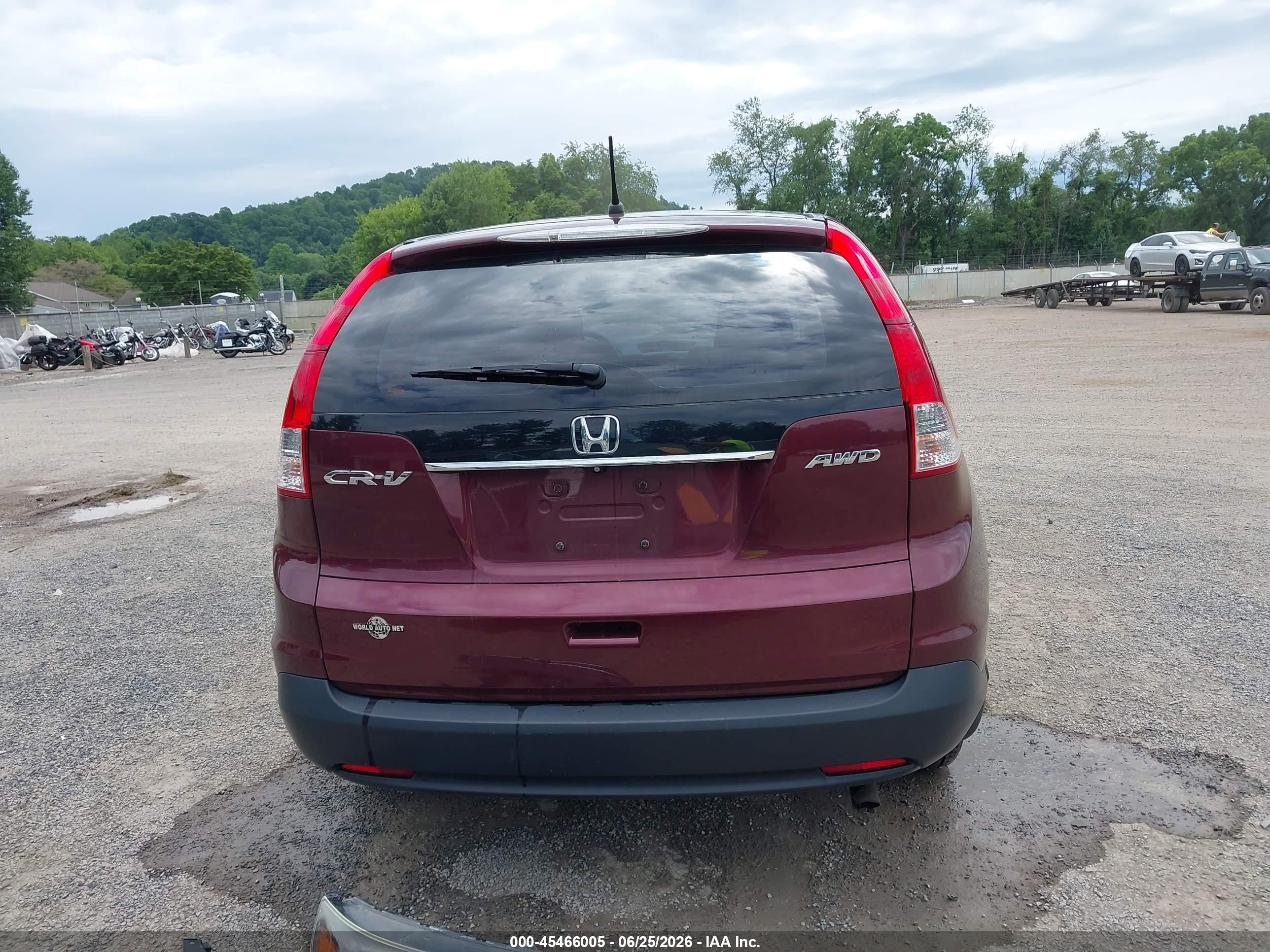 2014 Honda Cr-v Lx Burgundy vin: 5J6RM4H34EL001640