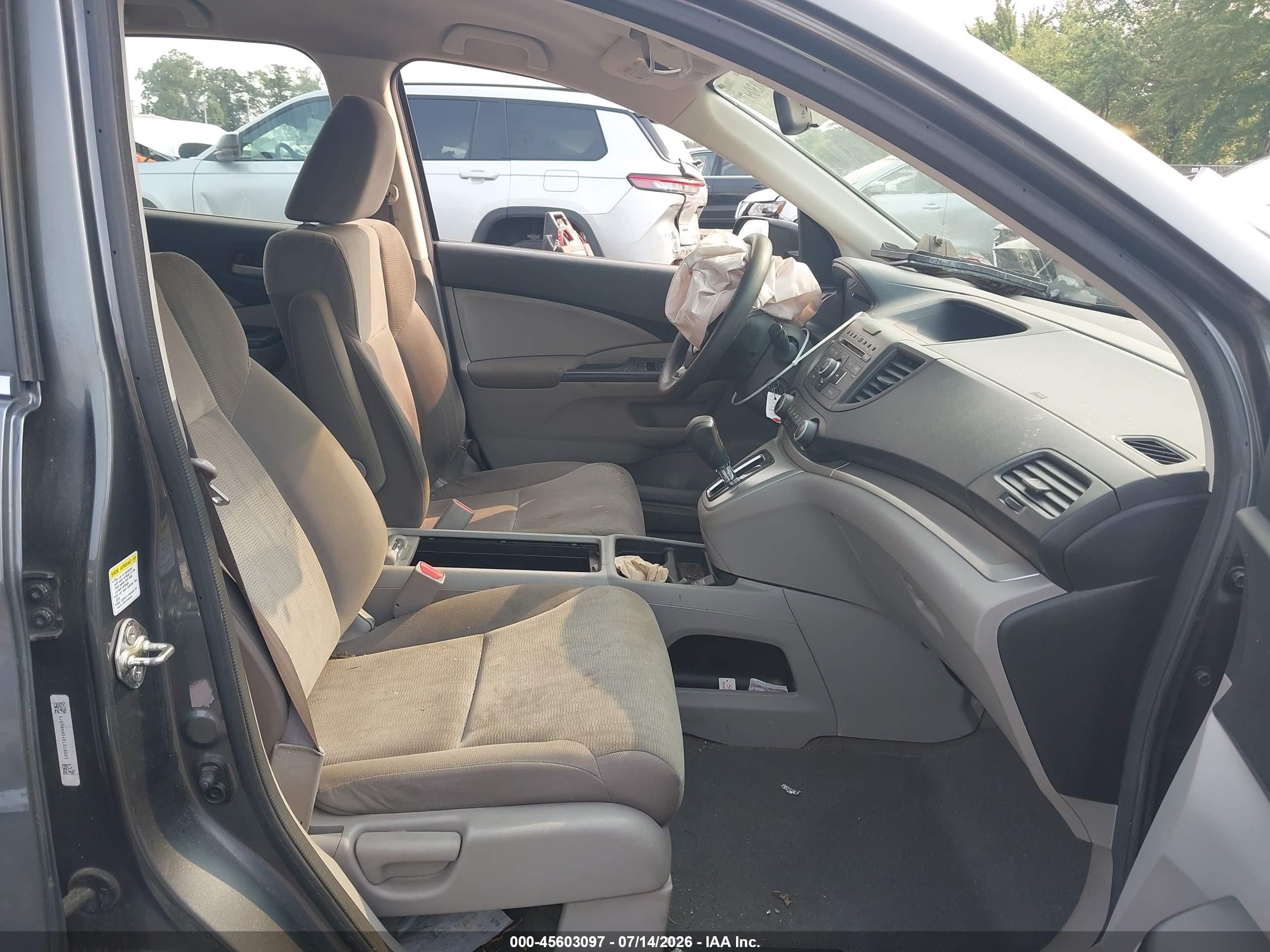 2014 Honda Cr-v Lx Gray vin: 5J6RM4H34EL038025