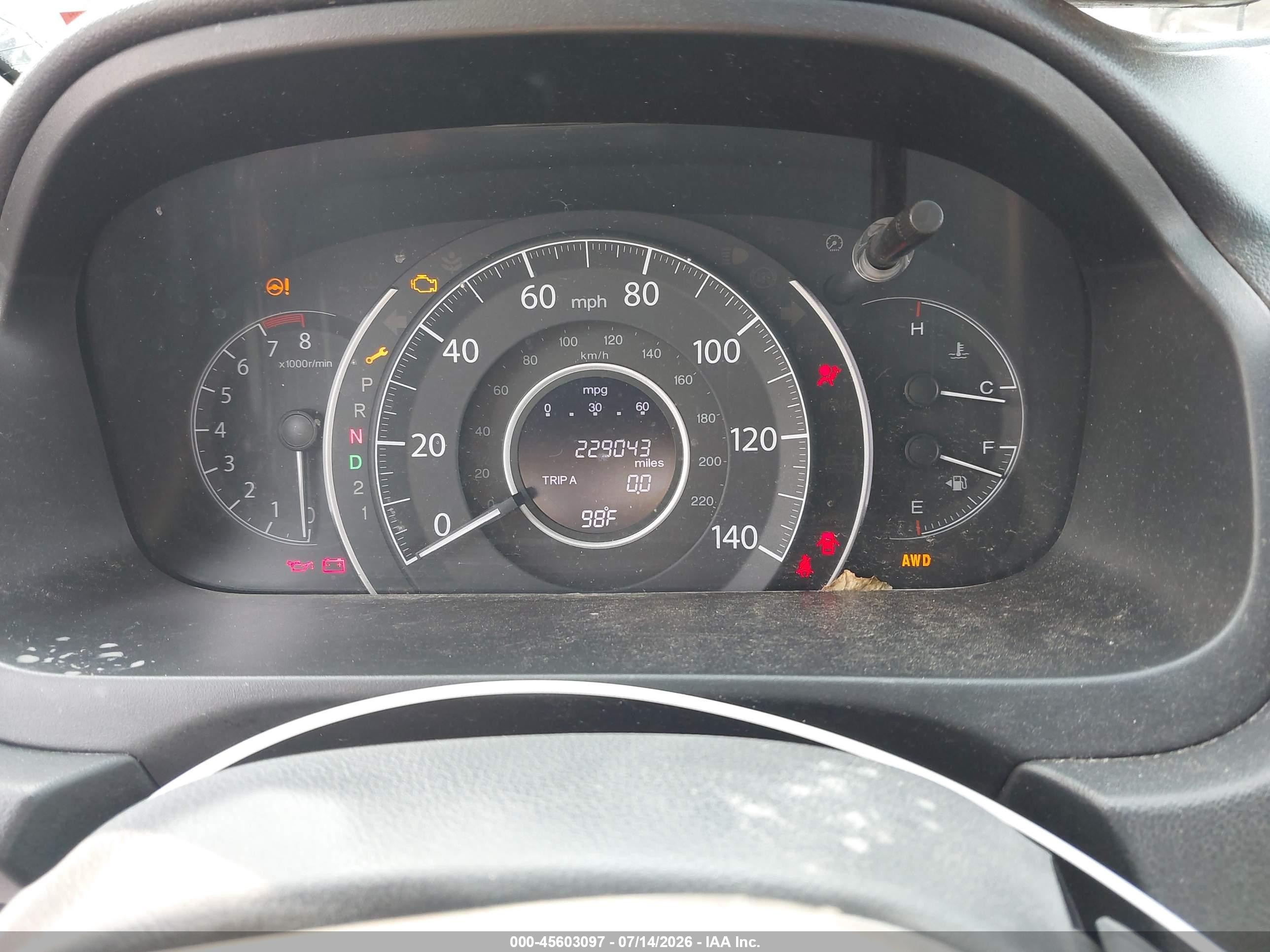 2014 Honda Cr-v Lx Gray vin: 5J6RM4H34EL038025