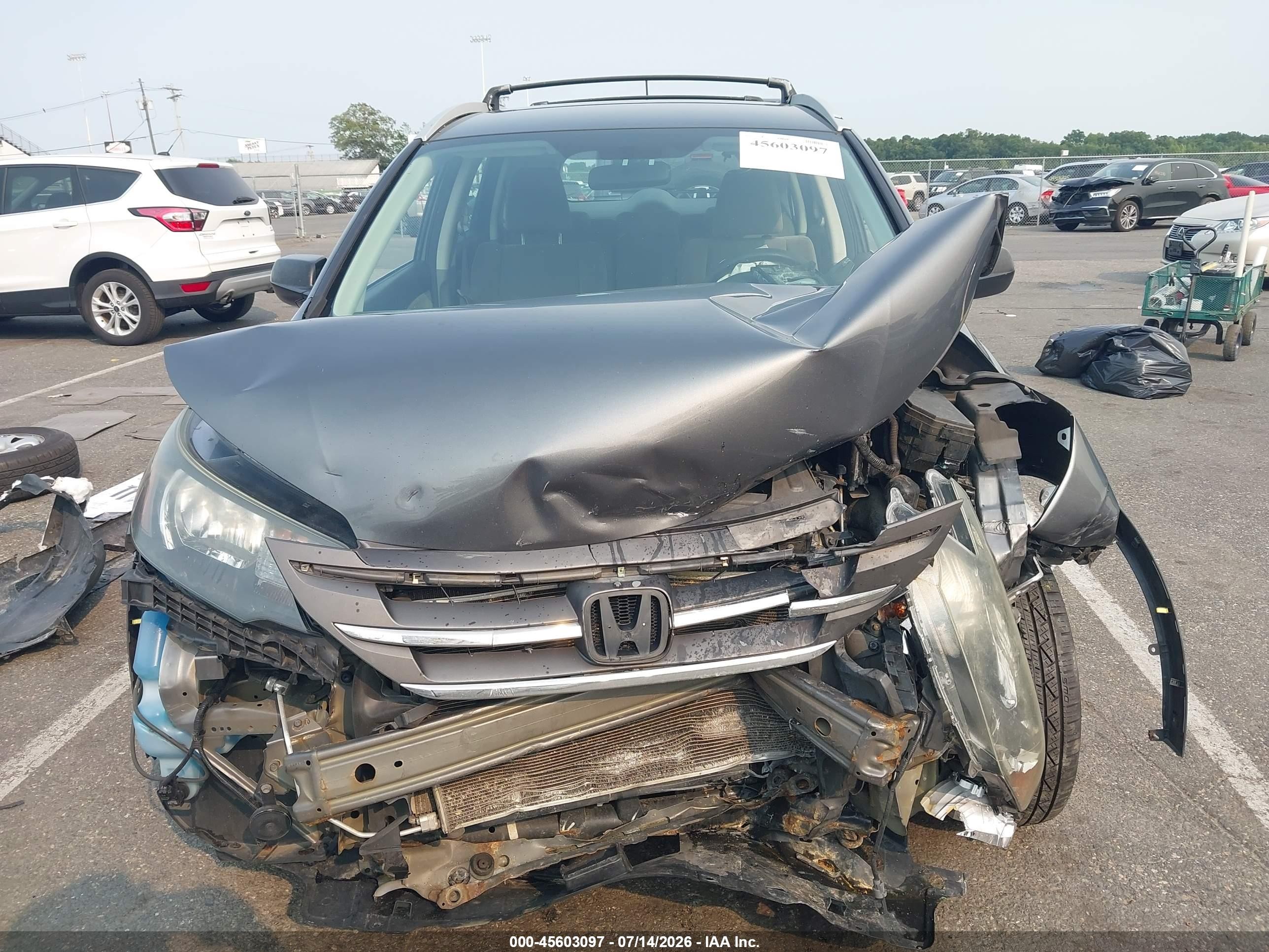 2014 Honda Cr-v Lx Gray vin: 5J6RM4H34EL038025