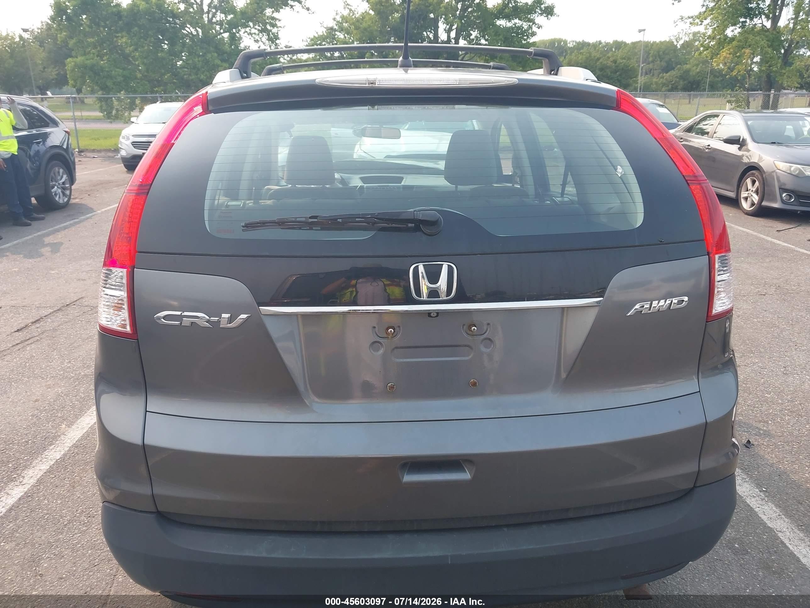 2014 Honda Cr-v Lx Gray vin: 5J6RM4H34EL038025