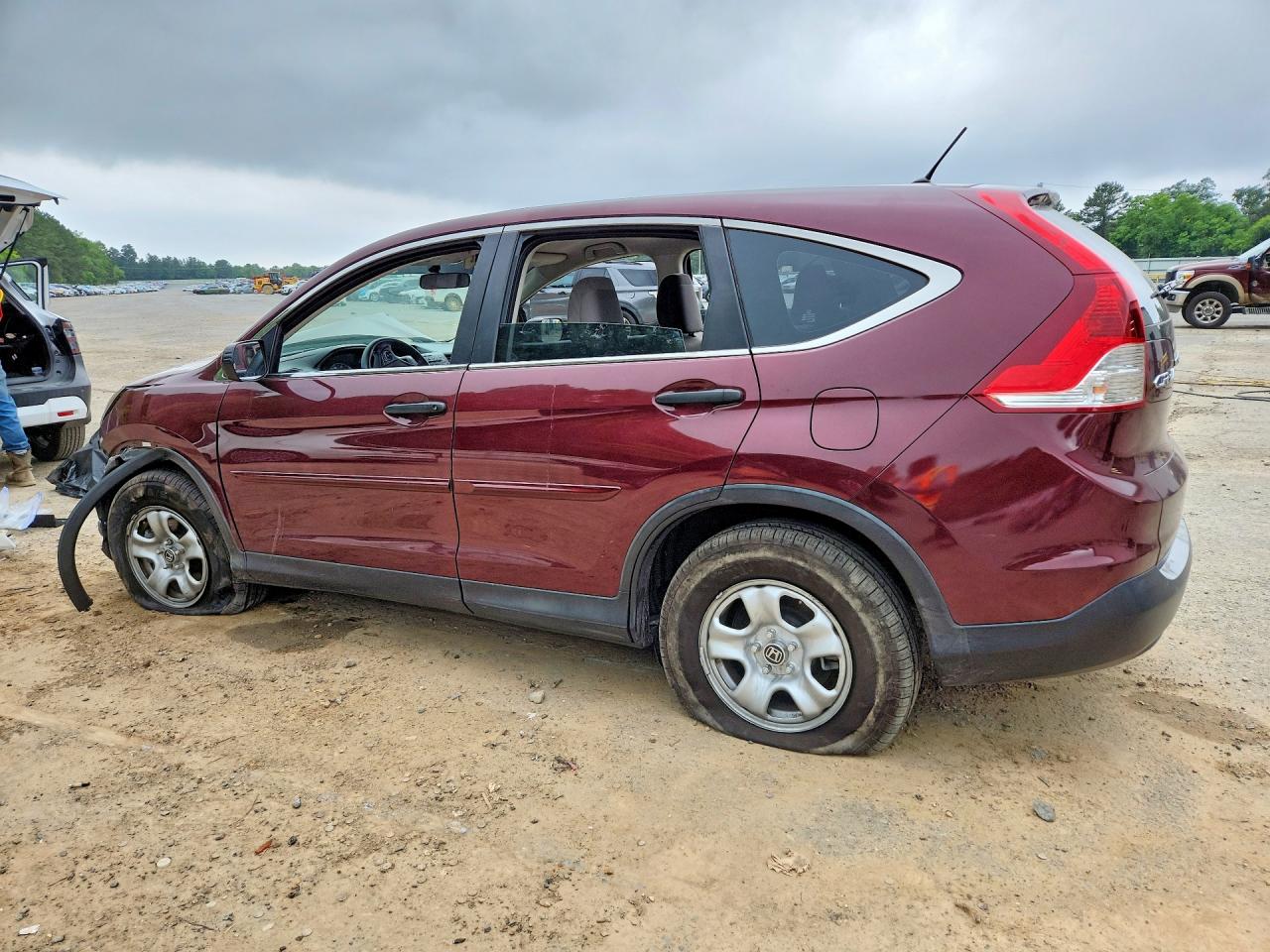 2014 Honda Cr-v Lx Burgundy vin: 5J6RM4H34EL060879