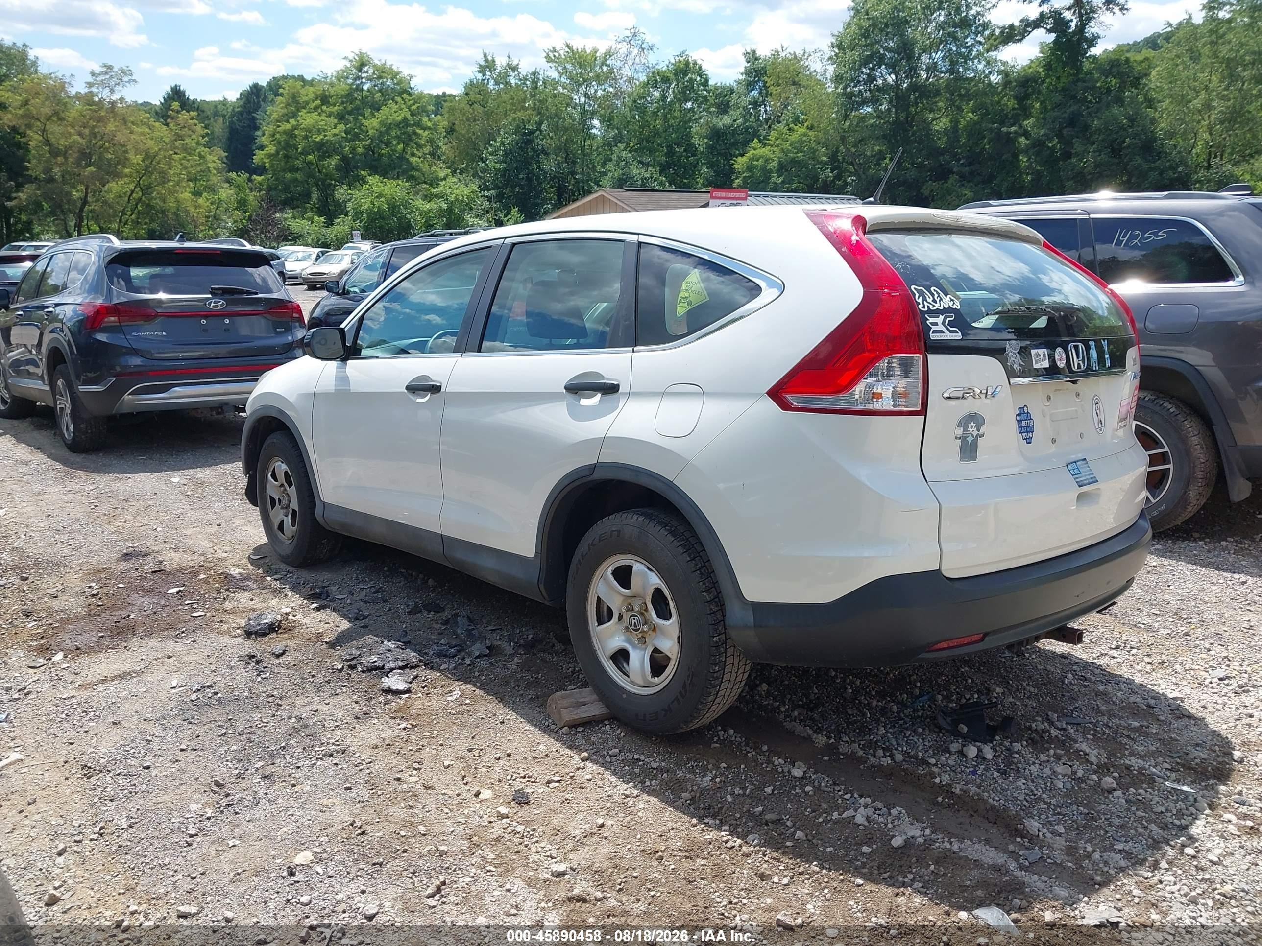 2014 Honda Cr-v Lx White vin: 5J6RM4H34EL062258