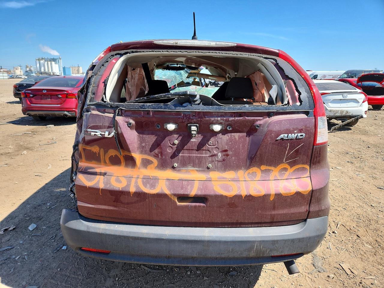 2014 Honda Cr-v Lx Red vin: 5J6RM4H34EL067282