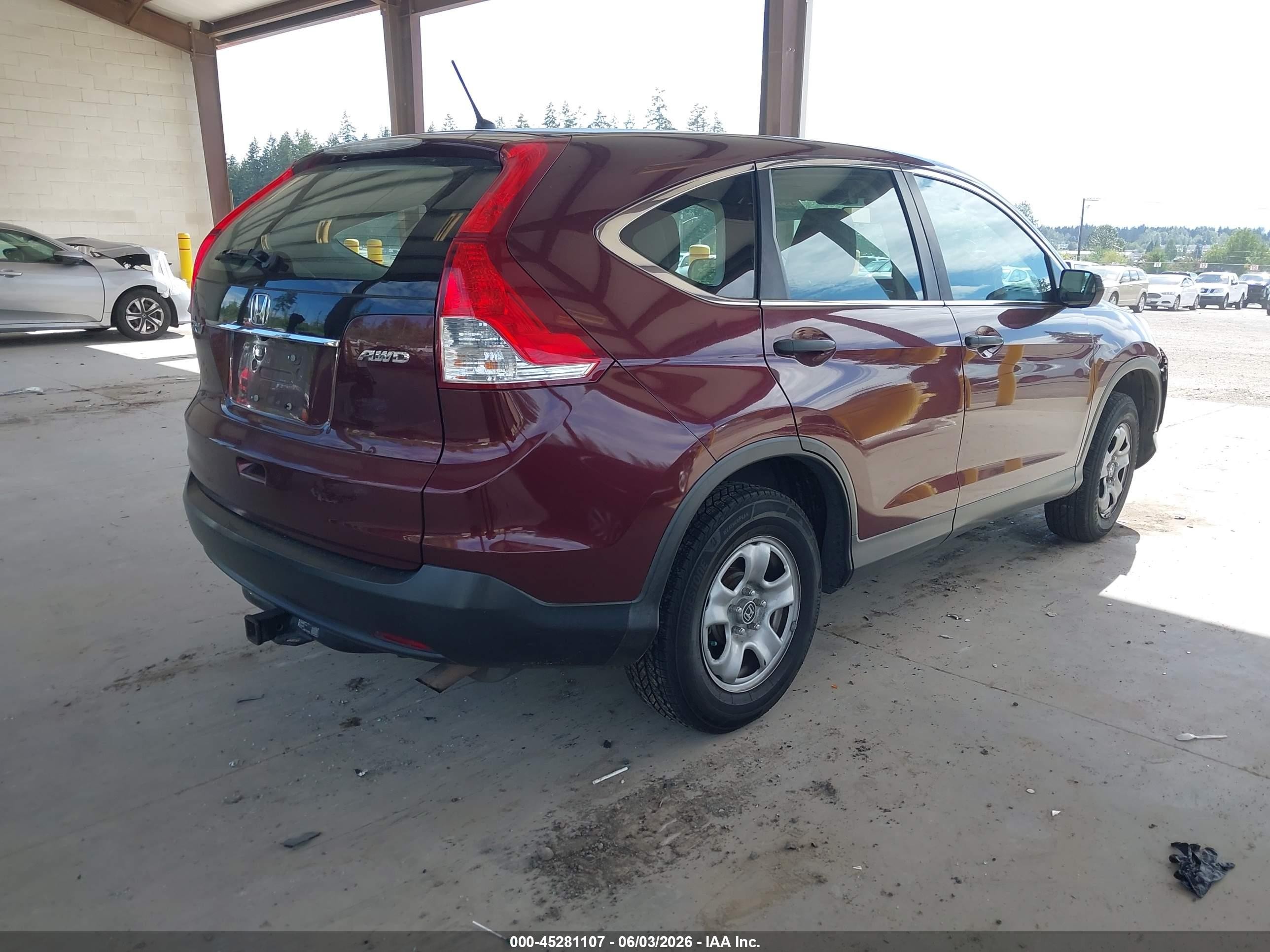 2014 Honda Cr-v Lx Red vin: 5J6RM4H34EL084843