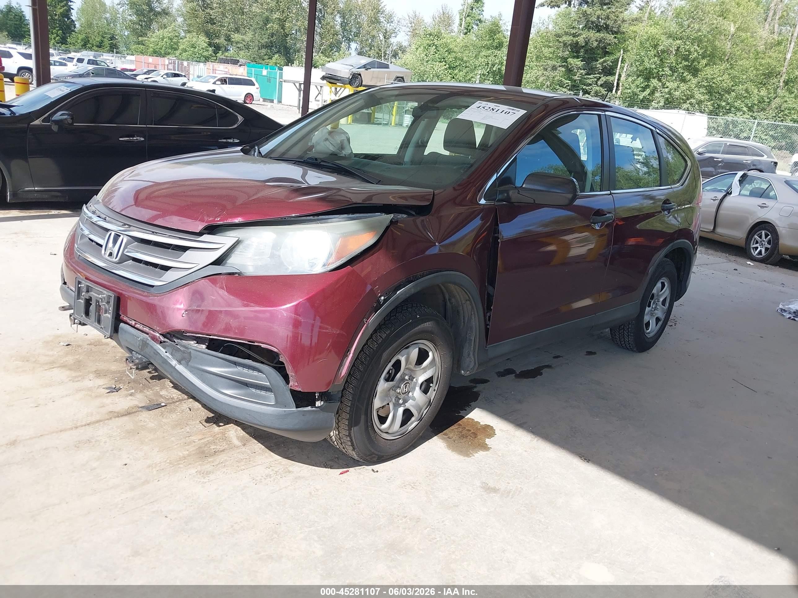 2014 Honda Cr-v Lx Red vin: 5J6RM4H34EL084843