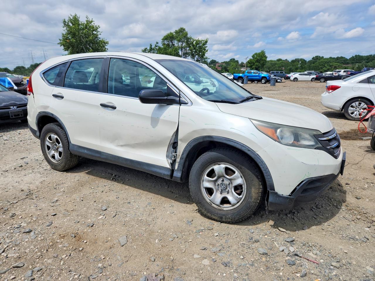 2014 Honda Cr-v Lx White vin: 5J6RM4H34EL110678
