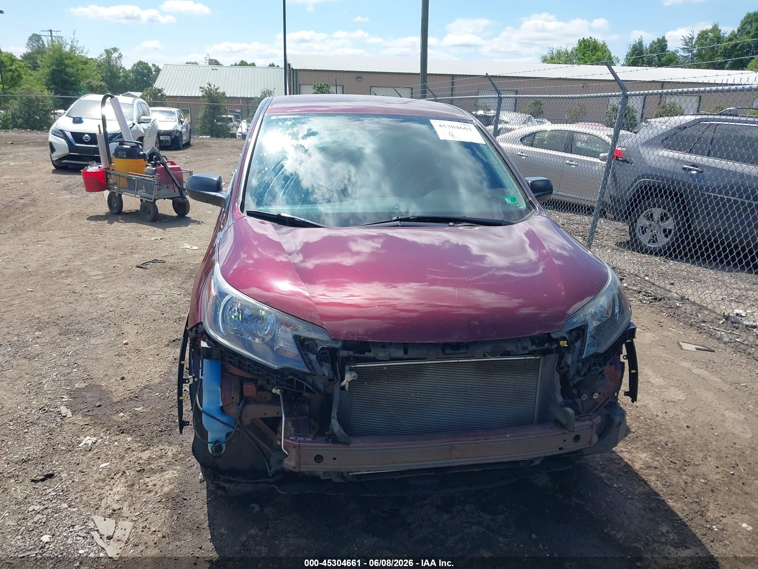 2014 Honda Cr-v Lx Burgundy vin: 5J6RM4H34EL118781