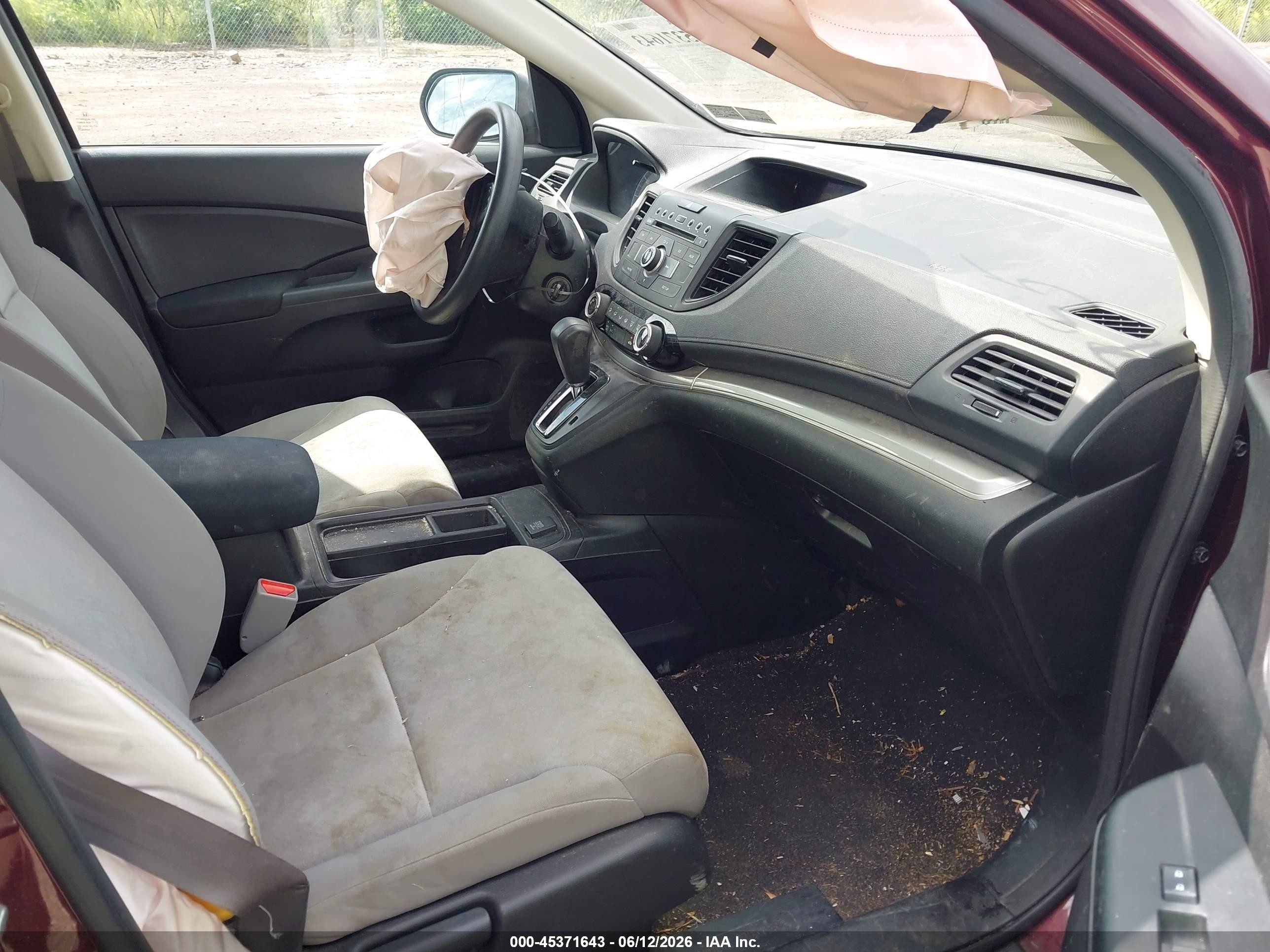 2015 Honda Cr-v Lx Maroon vin: 5J6RM4H34FL024935