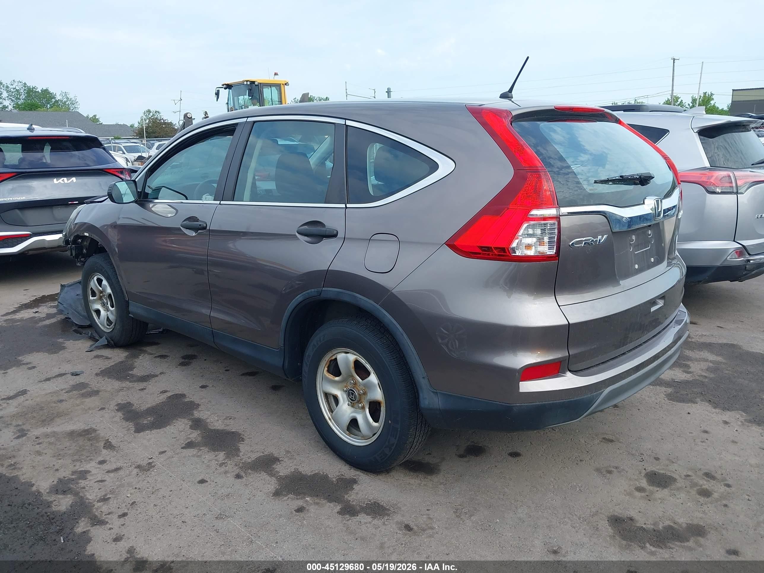 2015 Honda Cr-v Lx Gray vin: 5J6RM4H34FL062049