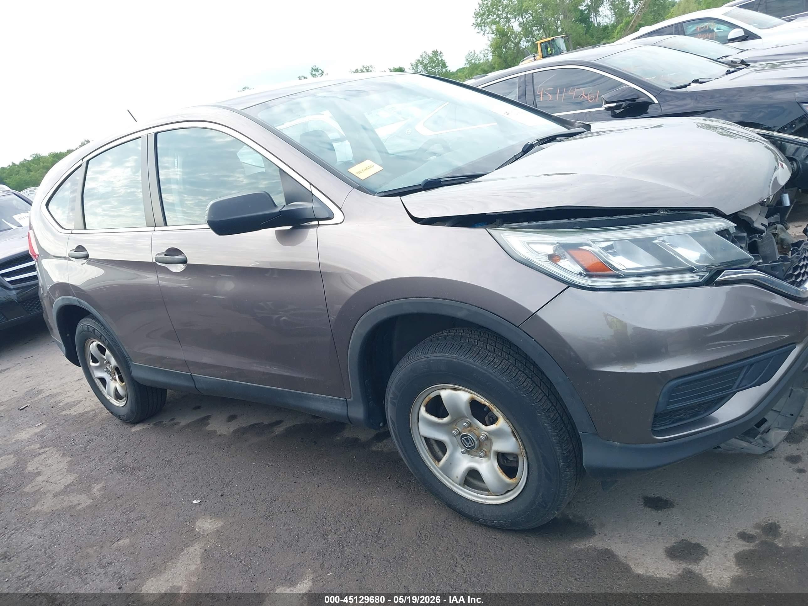 2015 Honda Cr-v Lx Gray vin: 5J6RM4H34FL062049
