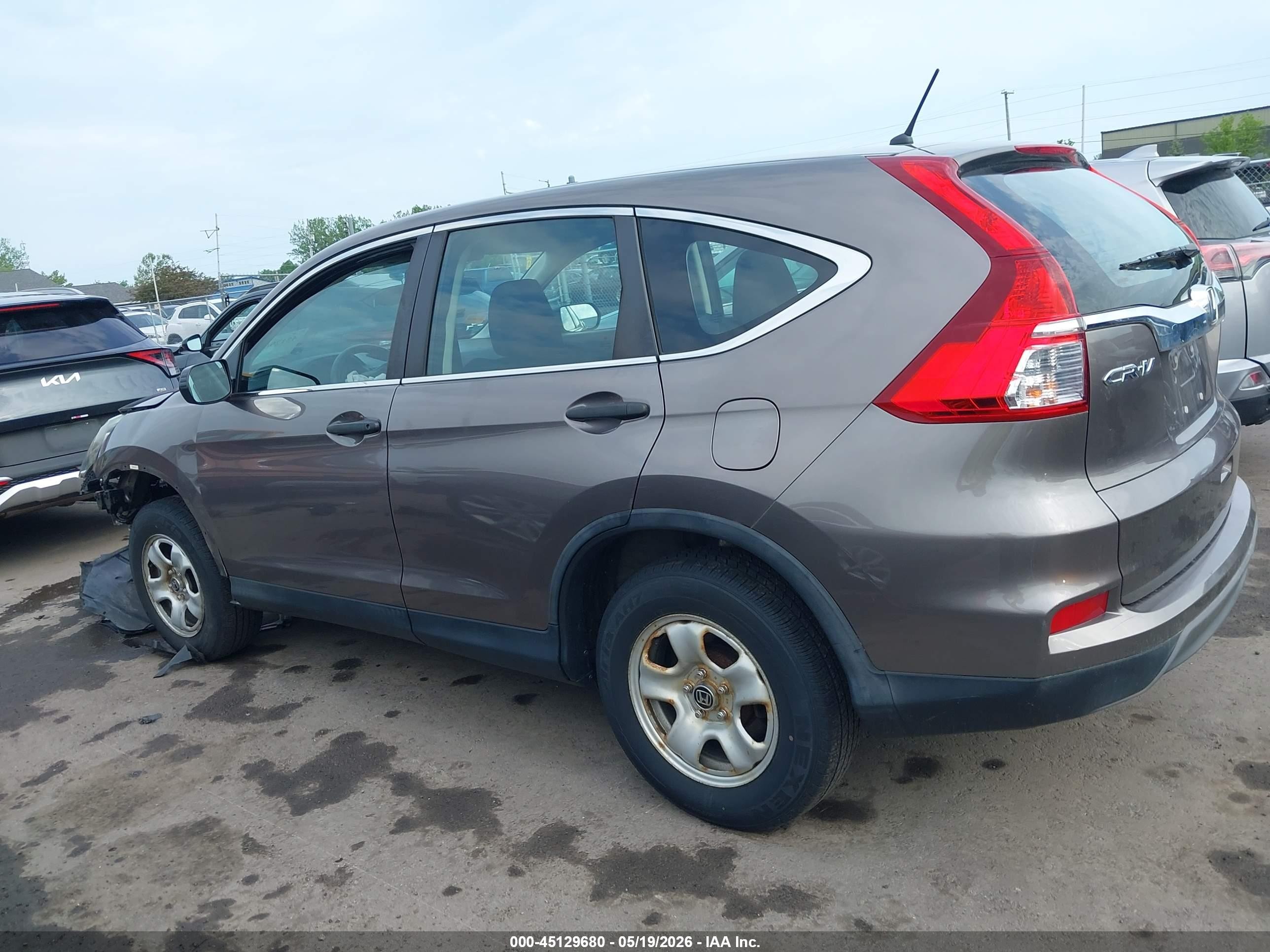2015 Honda Cr-v Lx Gray vin: 5J6RM4H34FL062049