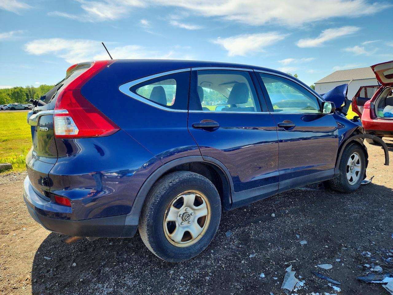 2015 Honda Cr-v Lx Blue vin: 5J6RM4H34FL099893