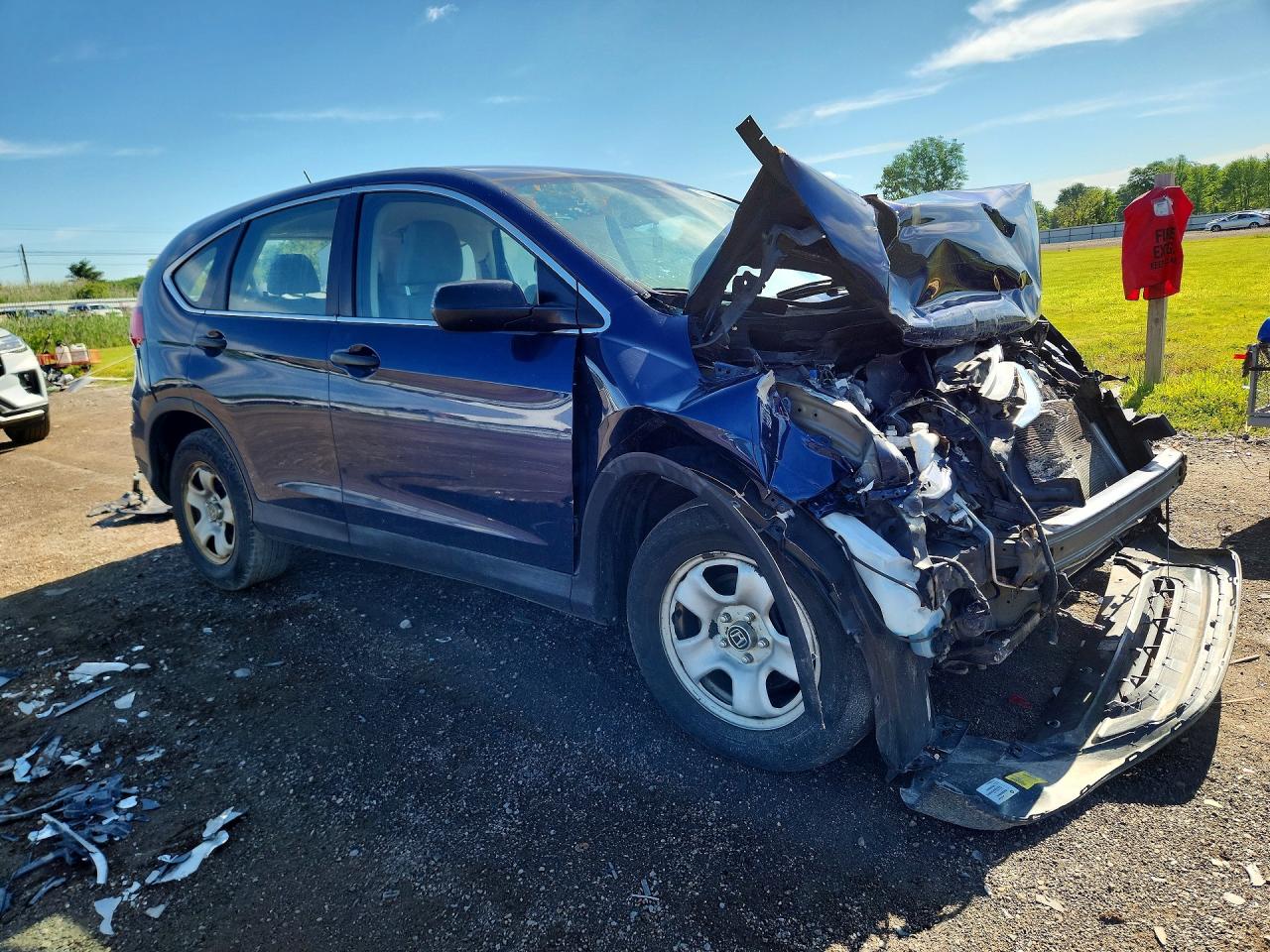 2015 Honda Cr-v Lx Blue vin: 5J6RM4H34FL099893