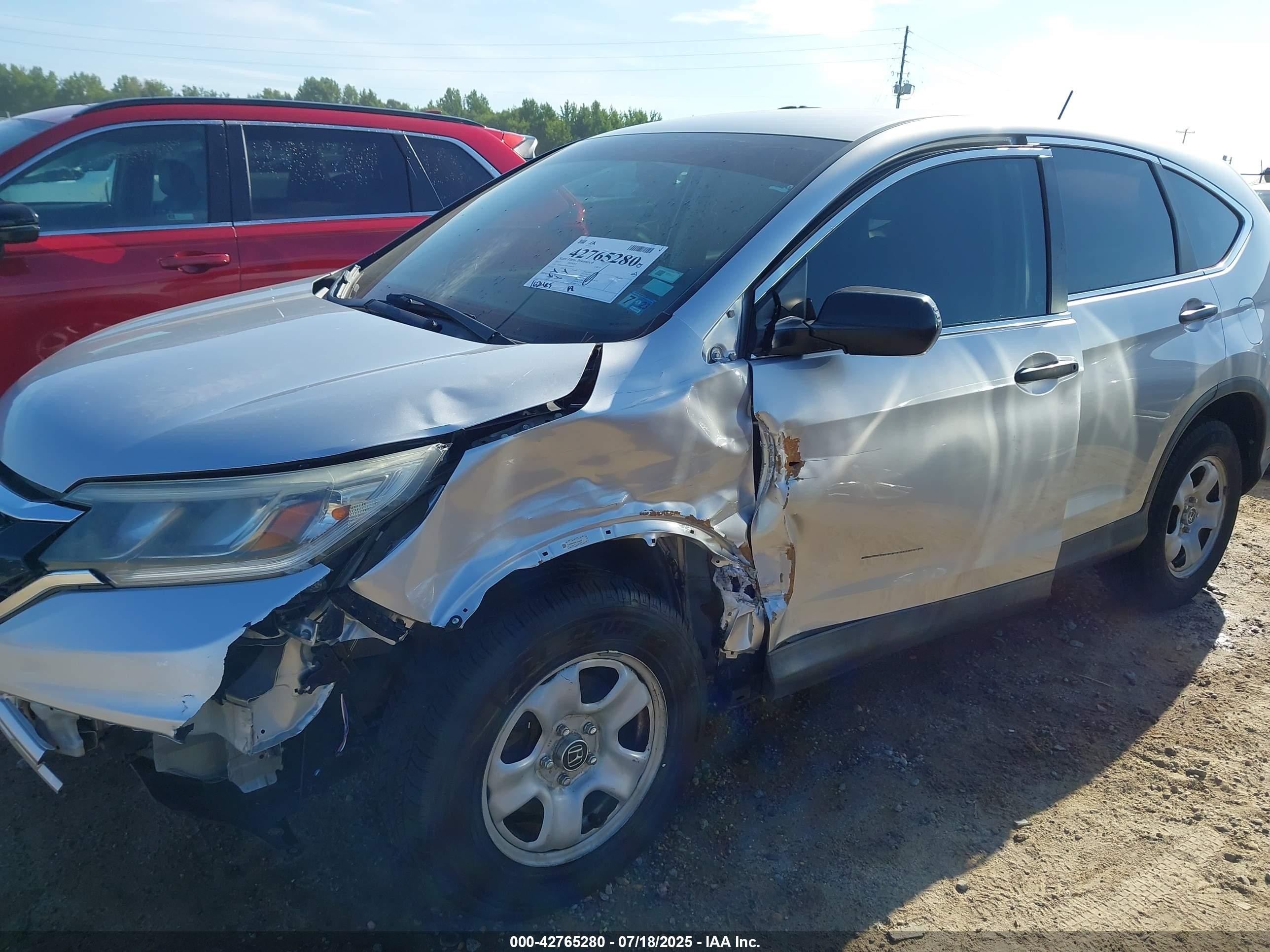 2015 Honda Cr-v Lx Серебряный vin: 5J6RM4H34FL100430