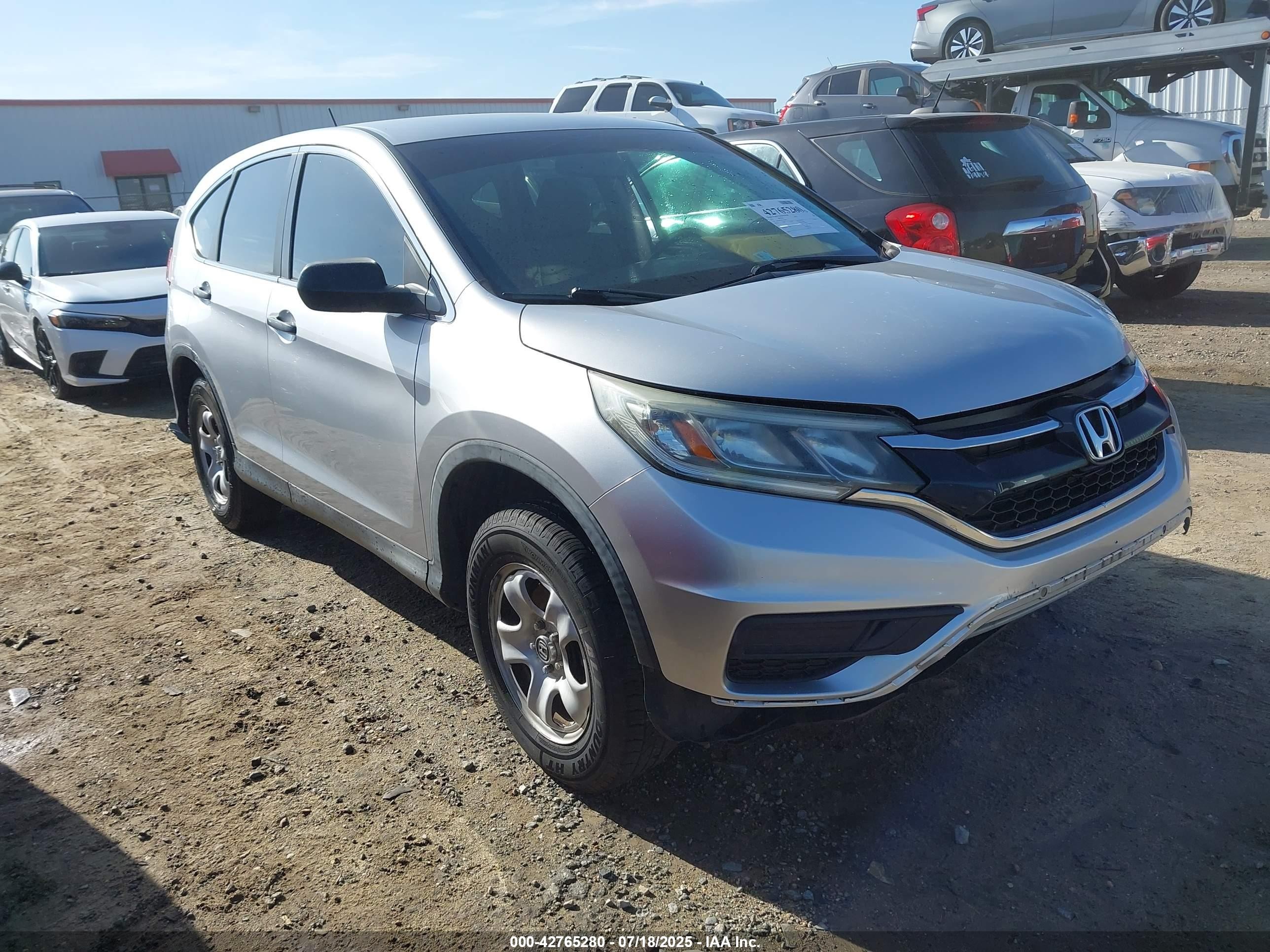 2015 Honda Cr-v Lx Серебряный vin: 5J6RM4H34FL100430