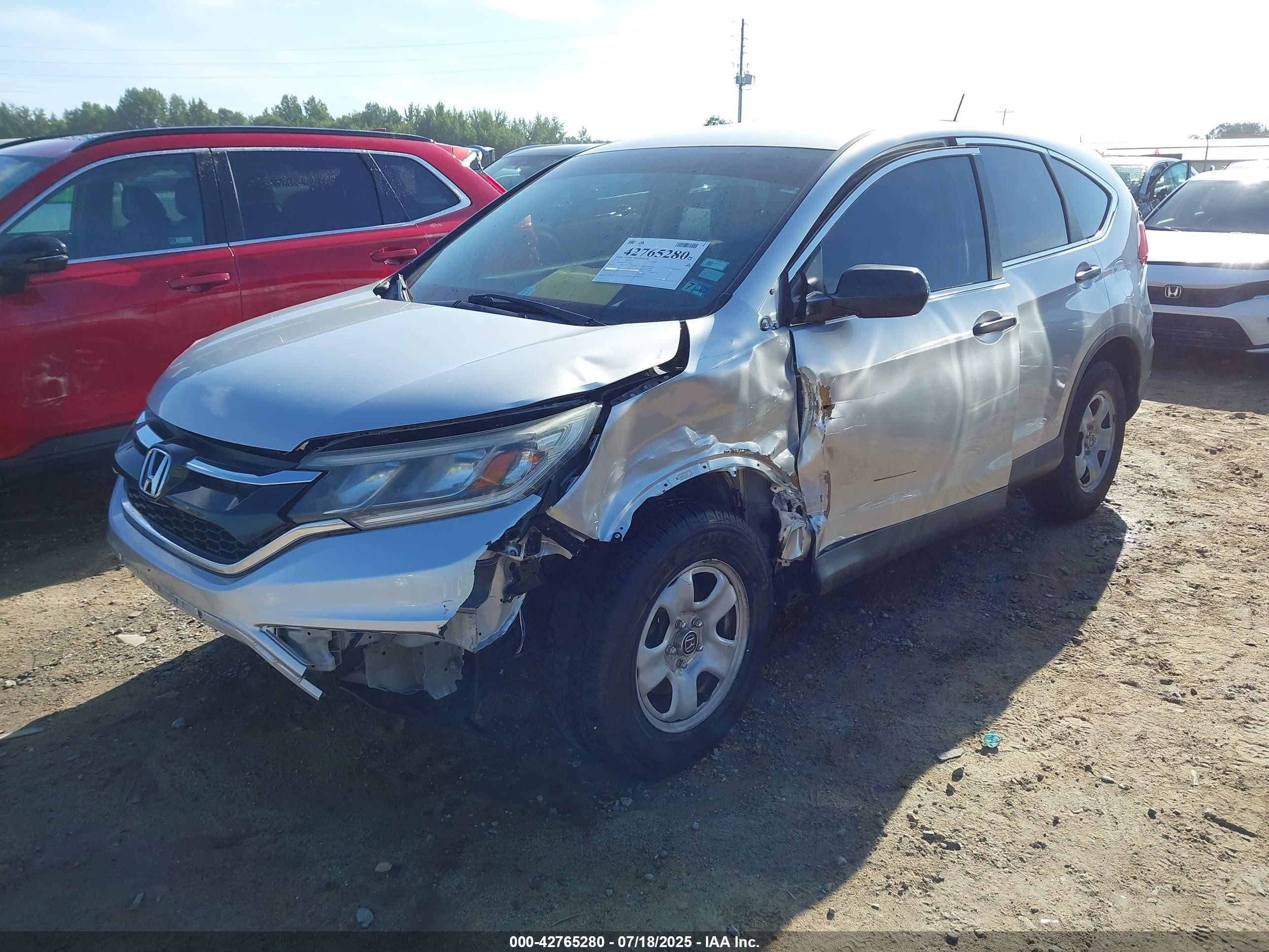 2015 Honda Cr-v Lx Серебряный vin: 5J6RM4H34FL100430