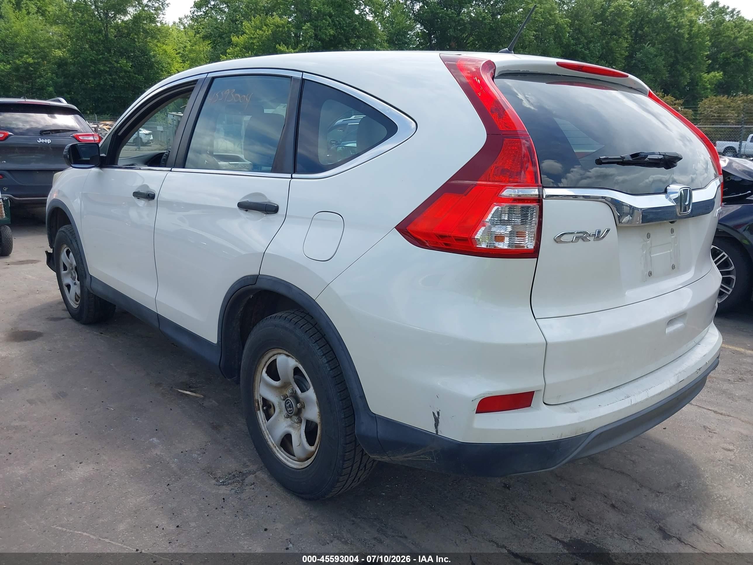 2015 Honda Cr-v Lx White vin: 5J6RM4H34FL116899