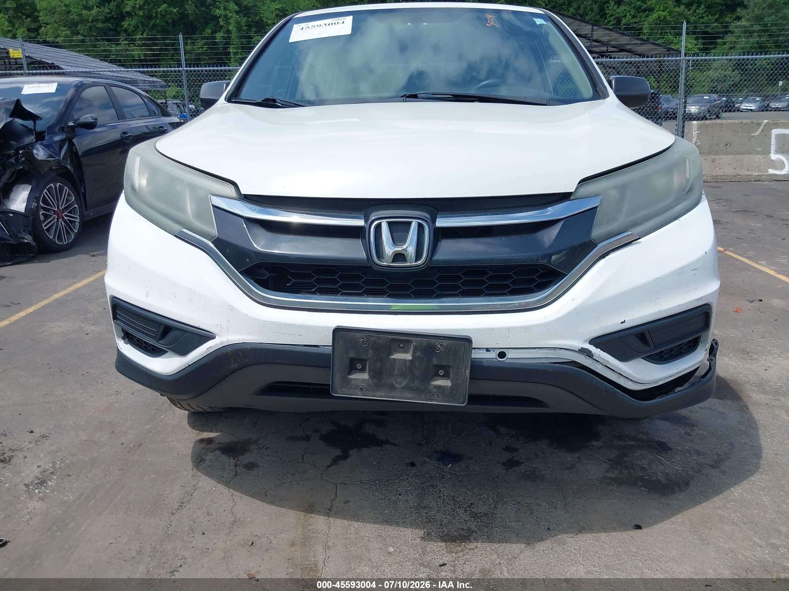 2015 Honda Cr-v Lx White vin: 5J6RM4H34FL116899