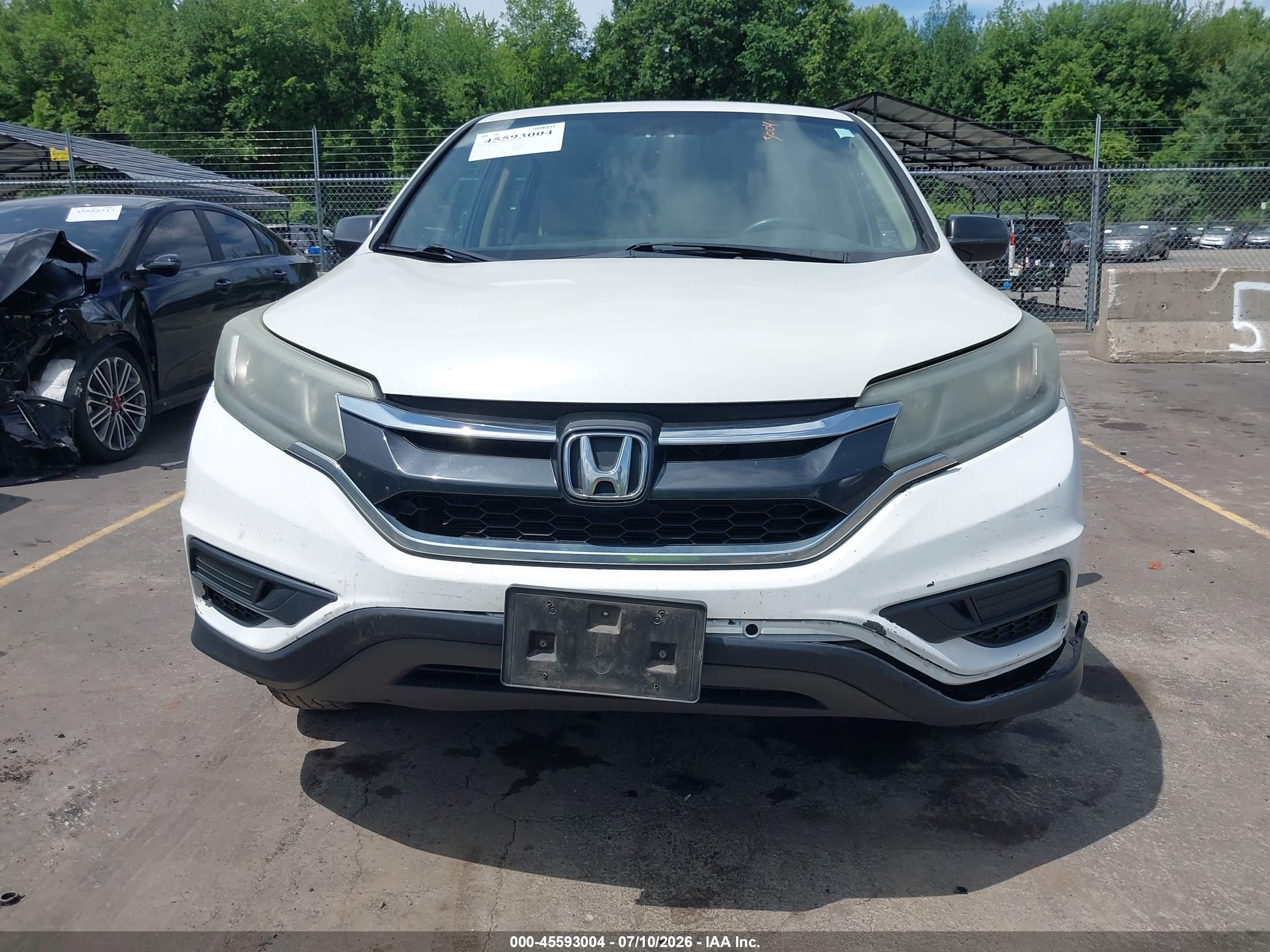2015 Honda Cr-v Lx White vin: 5J6RM4H34FL116899