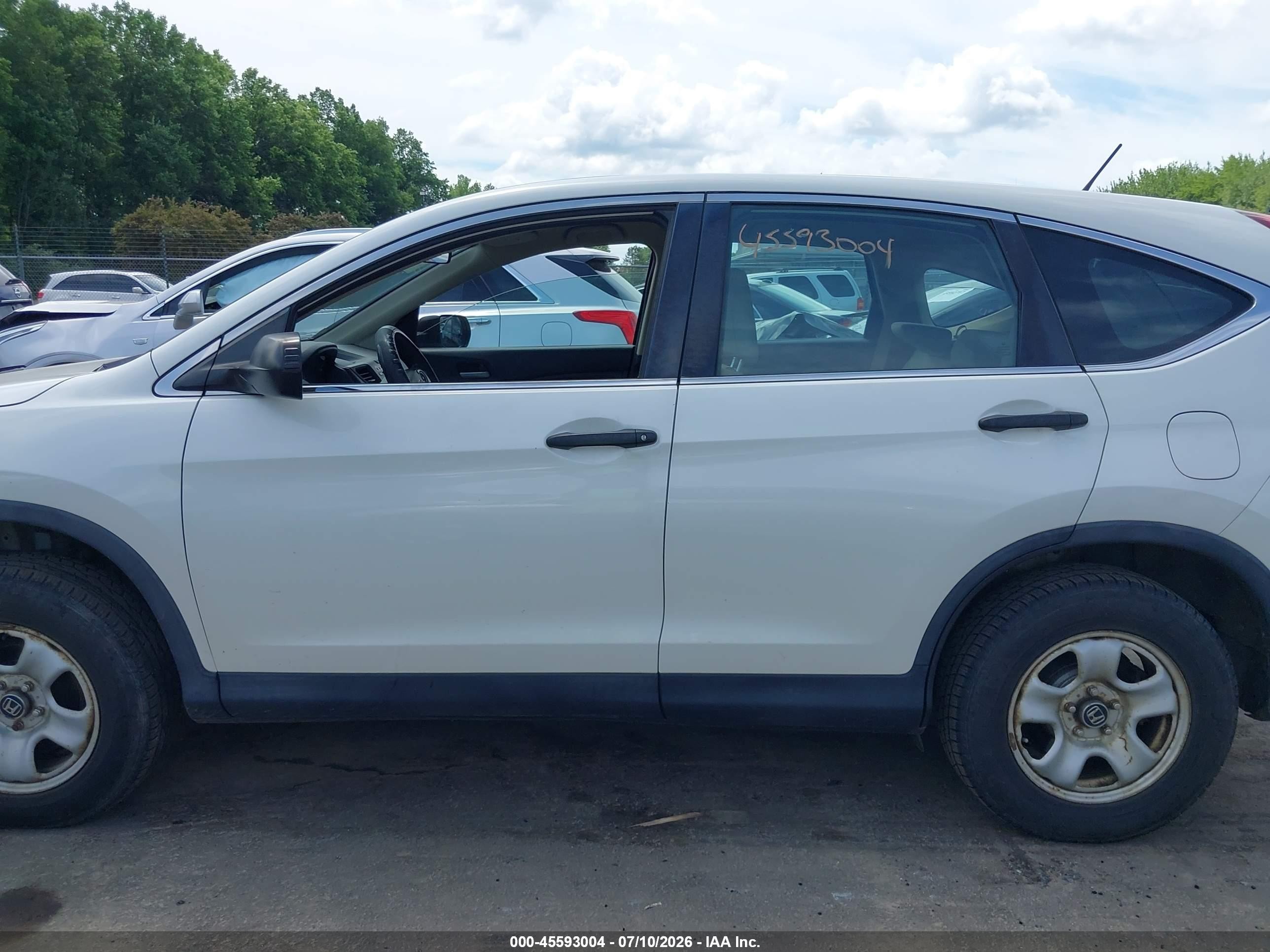 2015 Honda Cr-v Lx White vin: 5J6RM4H34FL116899