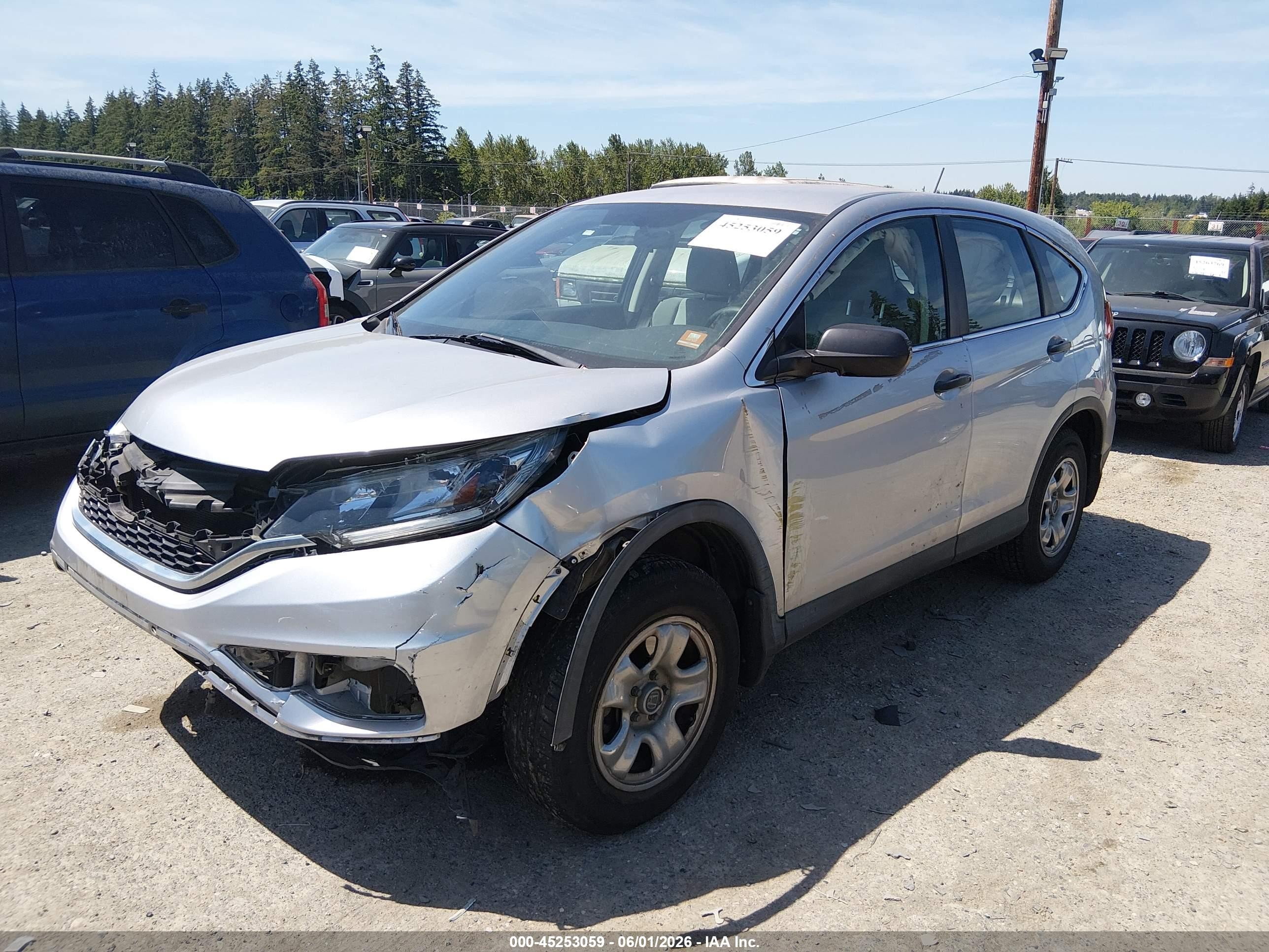 2016 Honda Cr-v Lx Silver vin: 5J6RM4H34GL049805