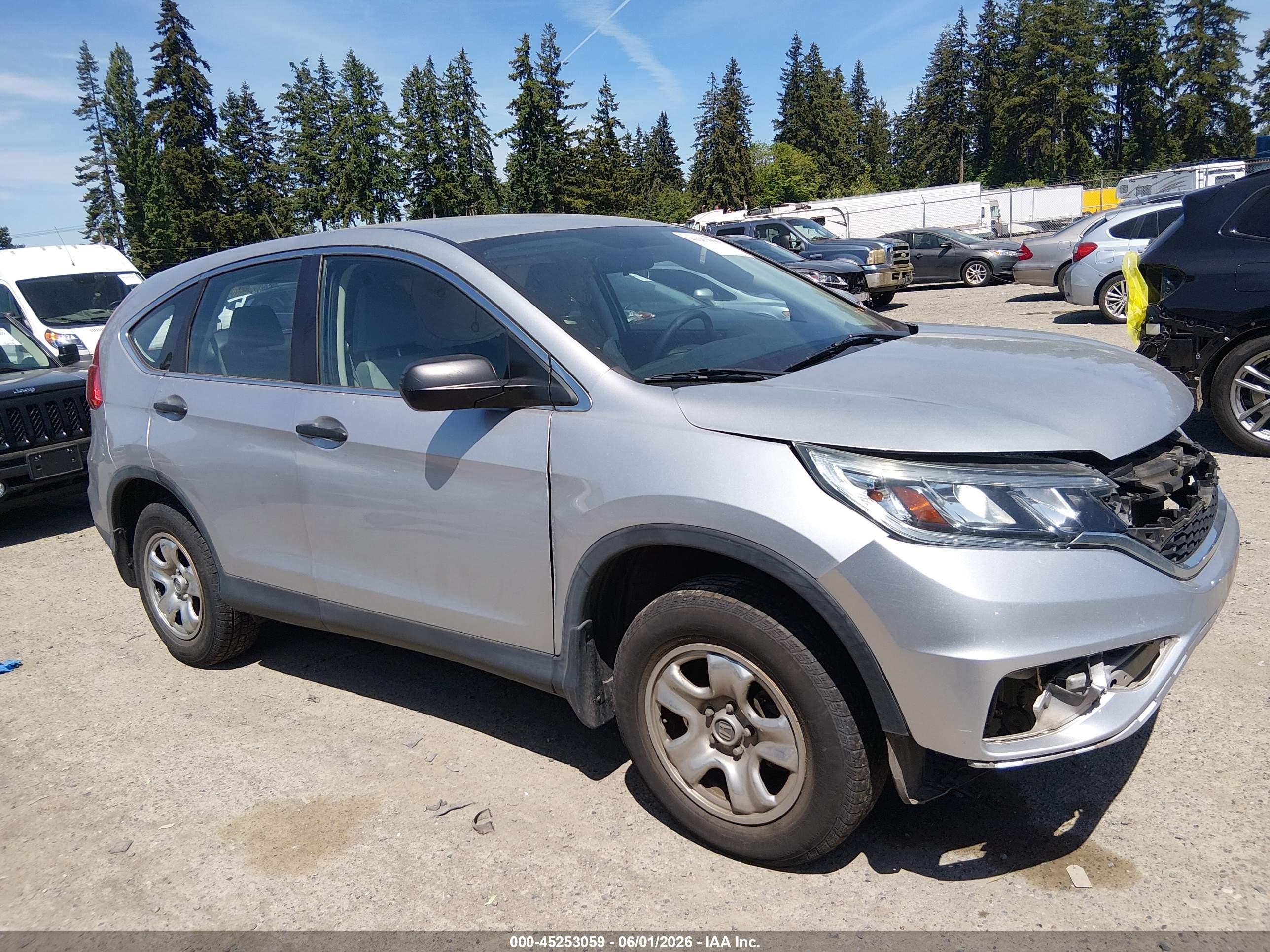 2016 Honda Cr-v Lx Silver vin: 5J6RM4H34GL049805