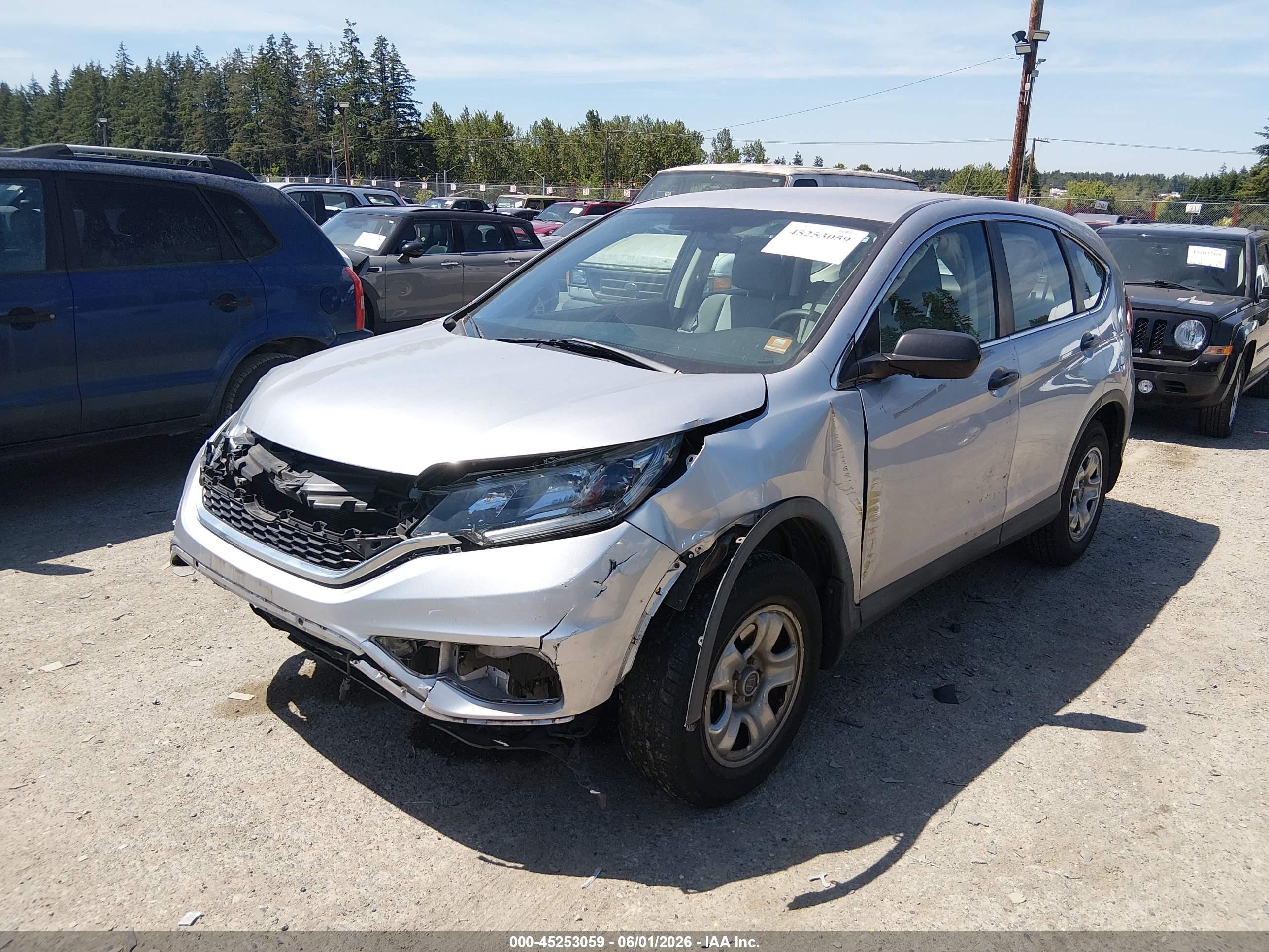 2016 Honda Cr-v Lx Silver vin: 5J6RM4H34GL049805