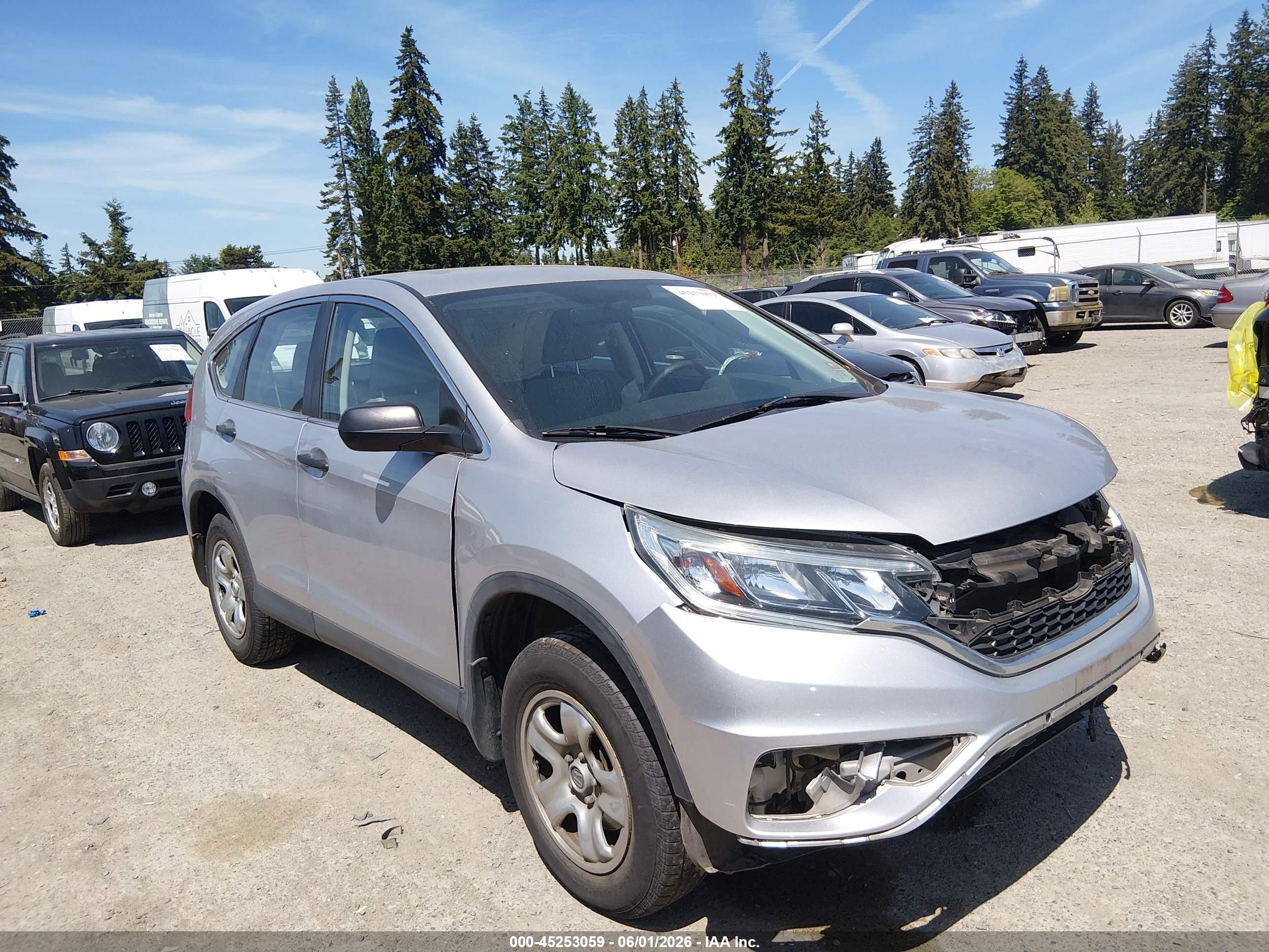 2016 Honda Cr-v Lx Silver vin: 5J6RM4H34GL049805