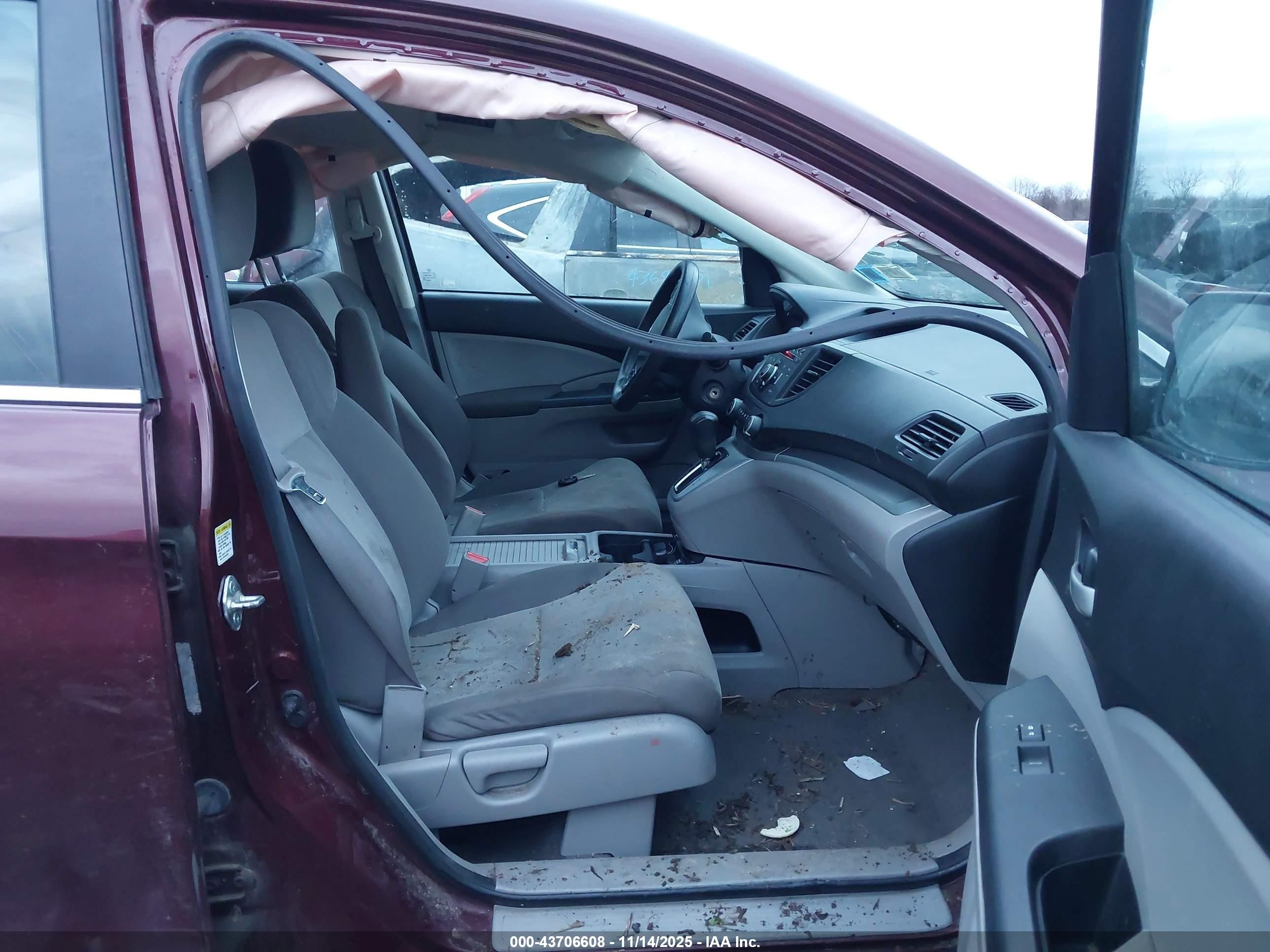 2012 Honda Cr-v Lx Maroon vin: 5J6RM4H35CL072777
