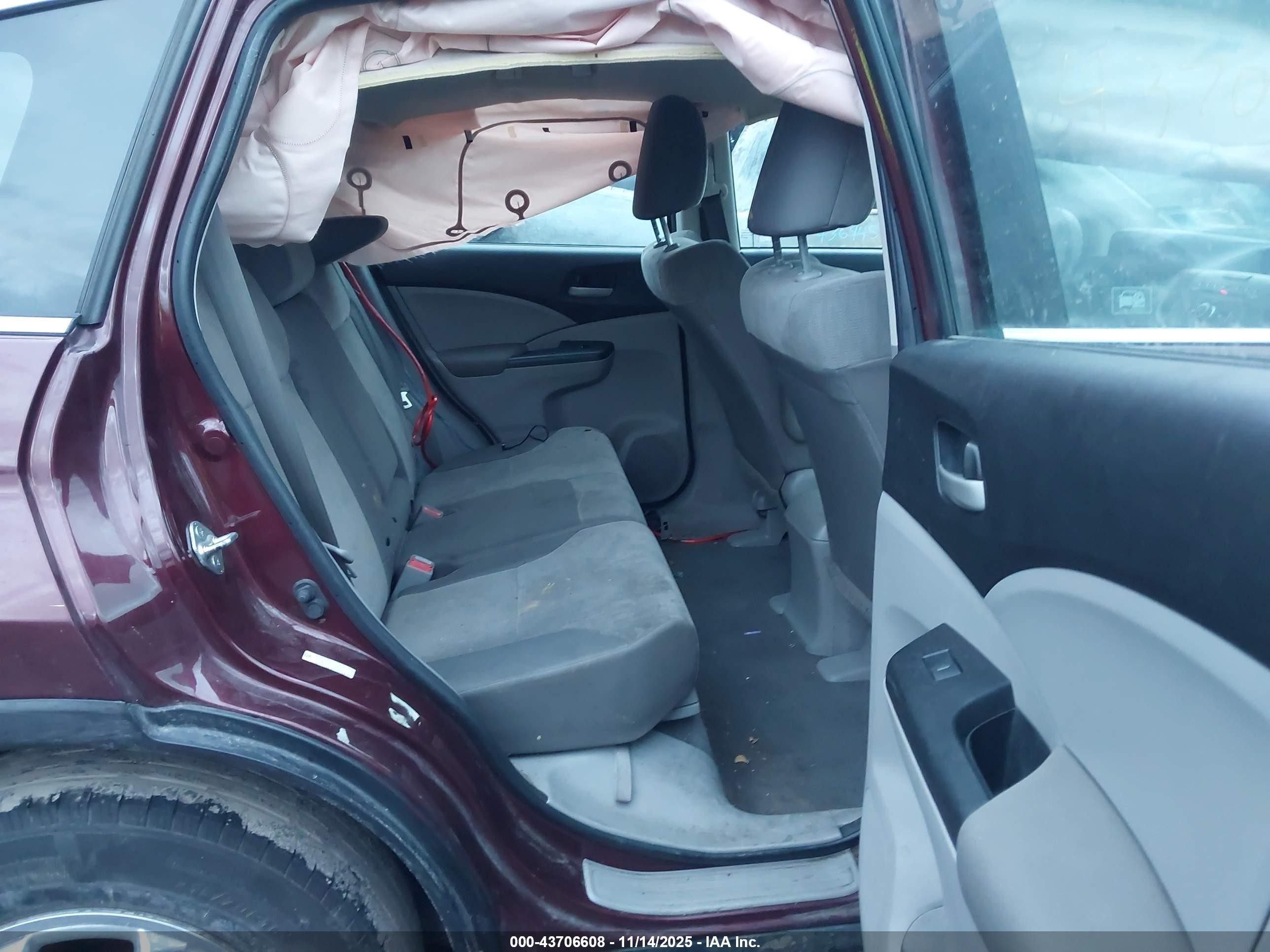 2012 Honda Cr-v Lx Maroon vin: 5J6RM4H35CL072777