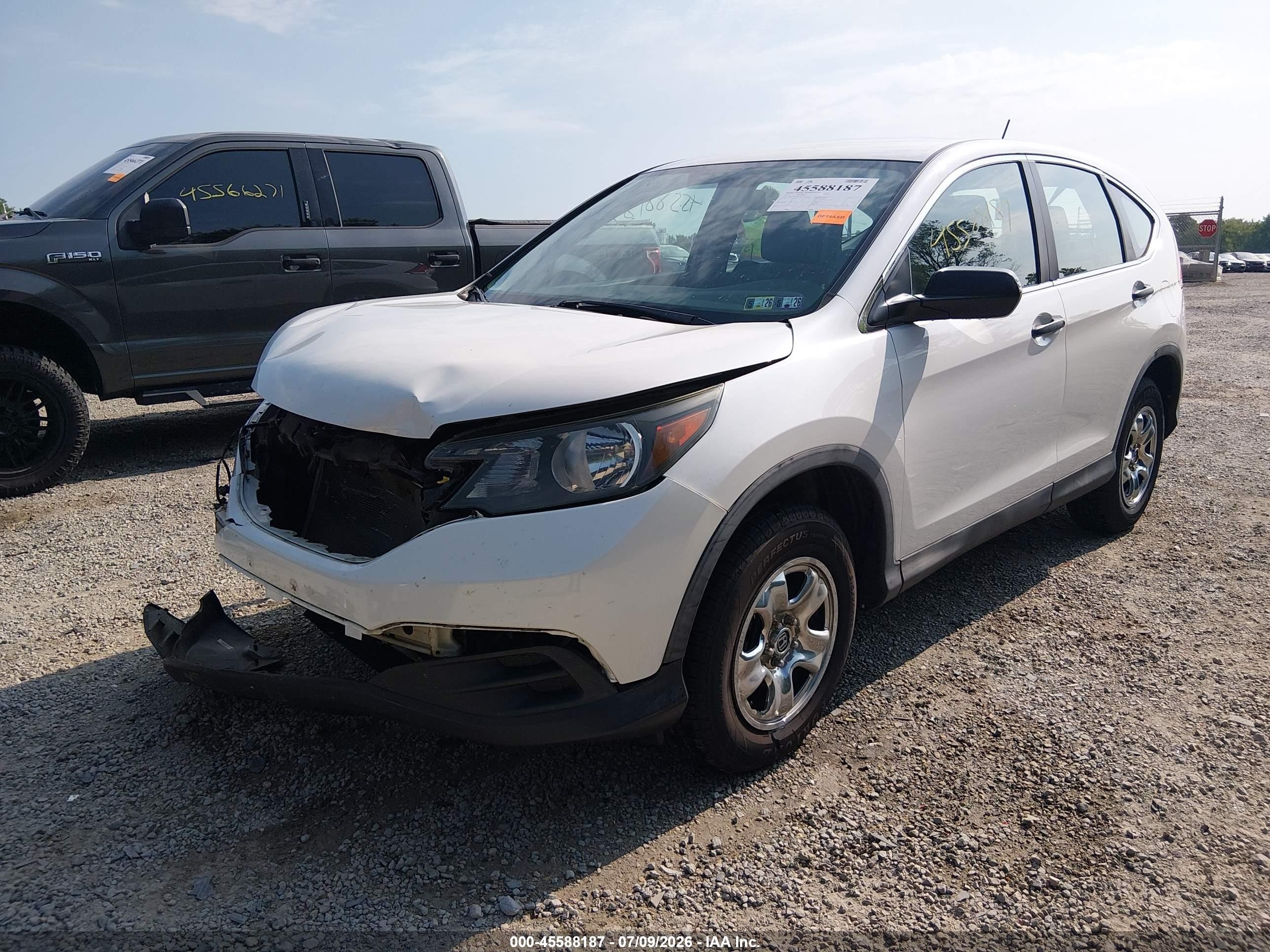 2013 Honda Cr-v Lx White vin: 5J6RM4H35DL040722