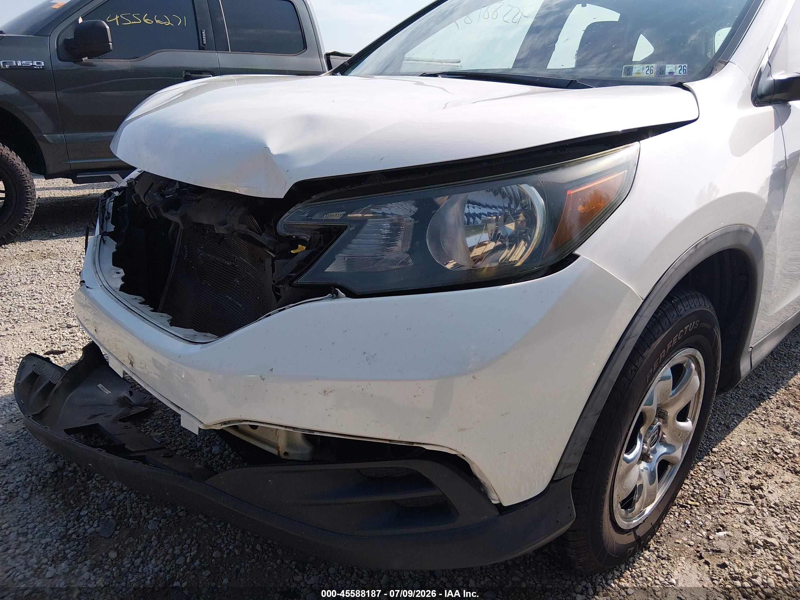 2013 Honda Cr-v Lx White vin: 5J6RM4H35DL040722